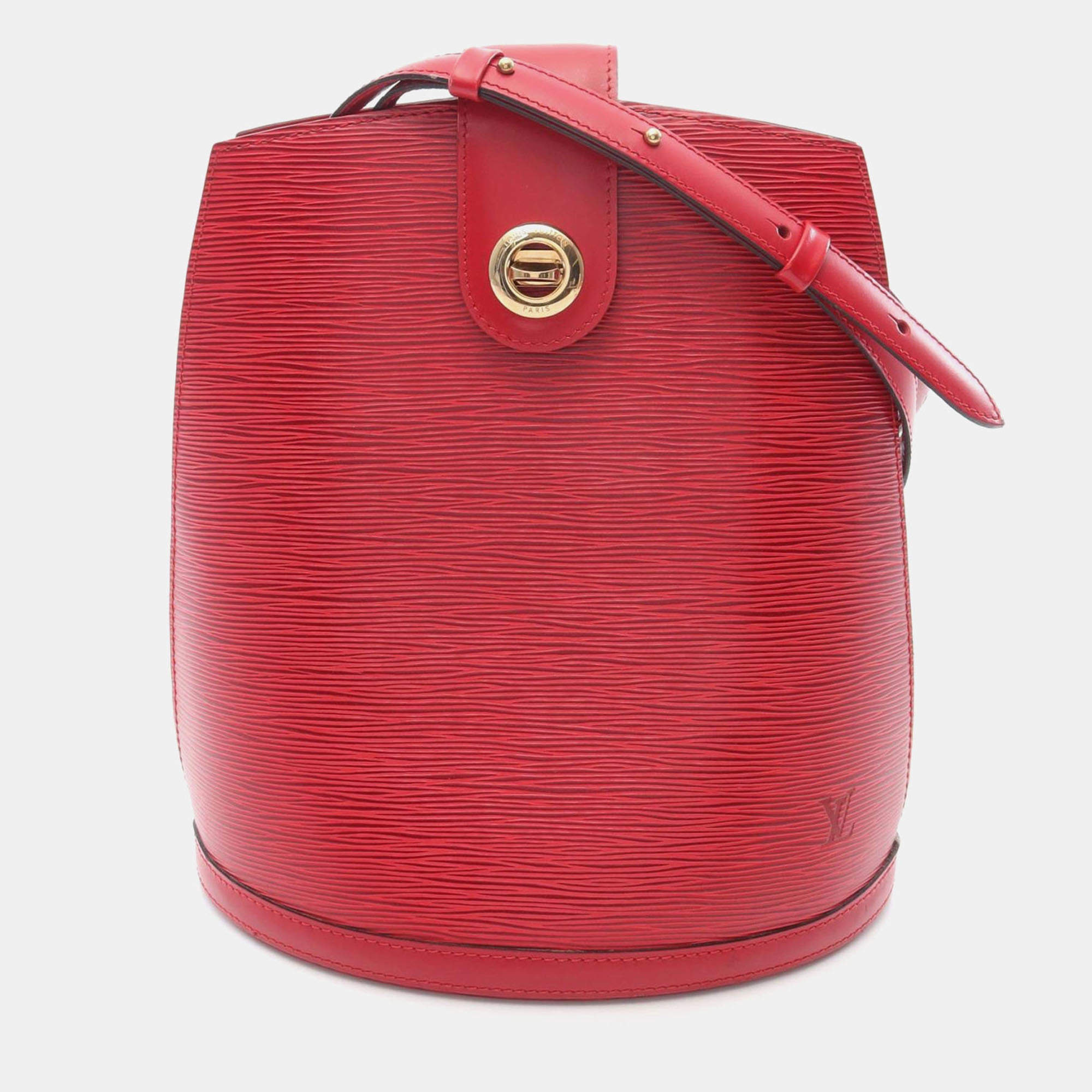 Pre Owned Louis Vuitton Cluny Red Epi Leather Castilian Red Shoulder Bag