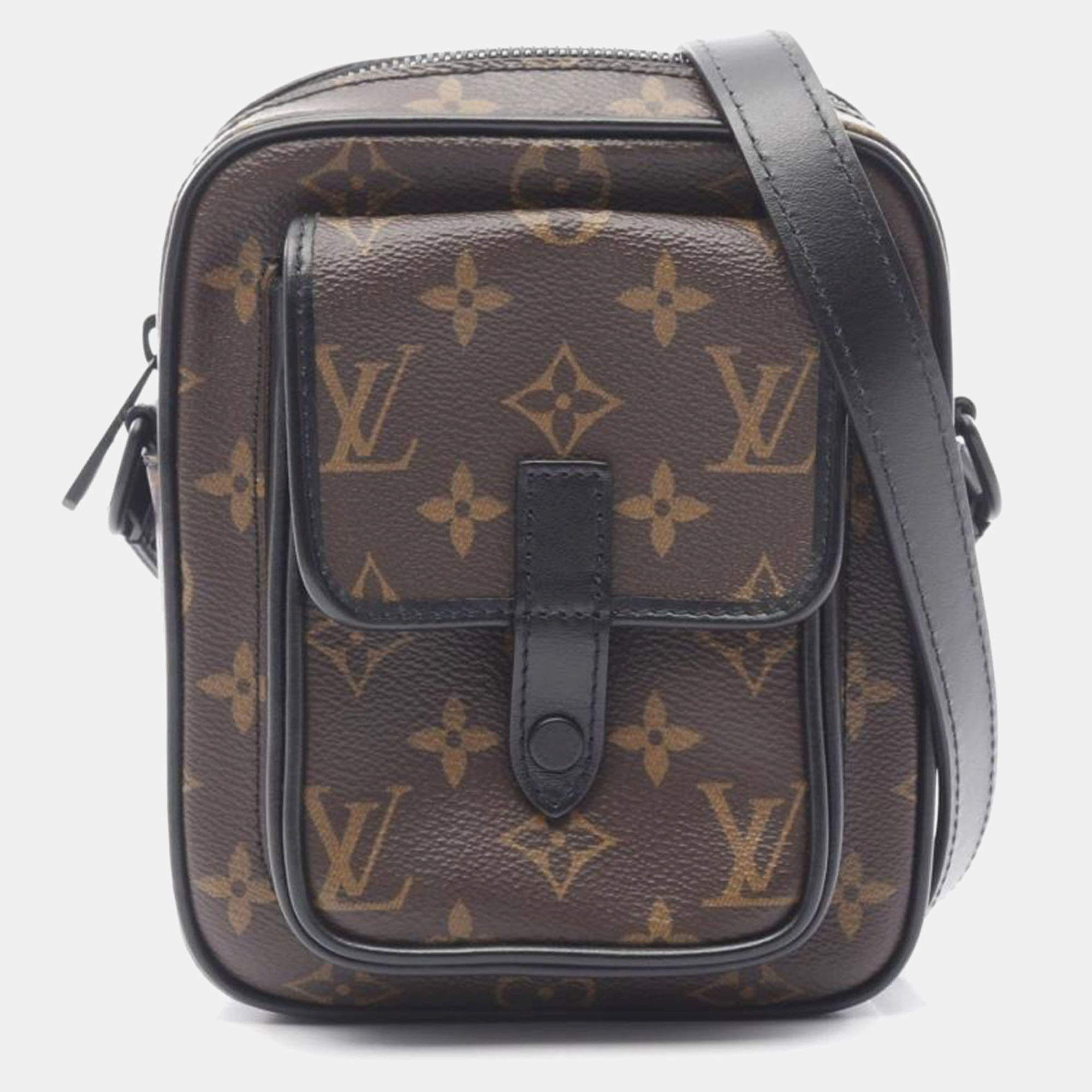 Louis Vuitton Christopher Wearable Wallet Monogram Macassar Canvas Crossbody Bag