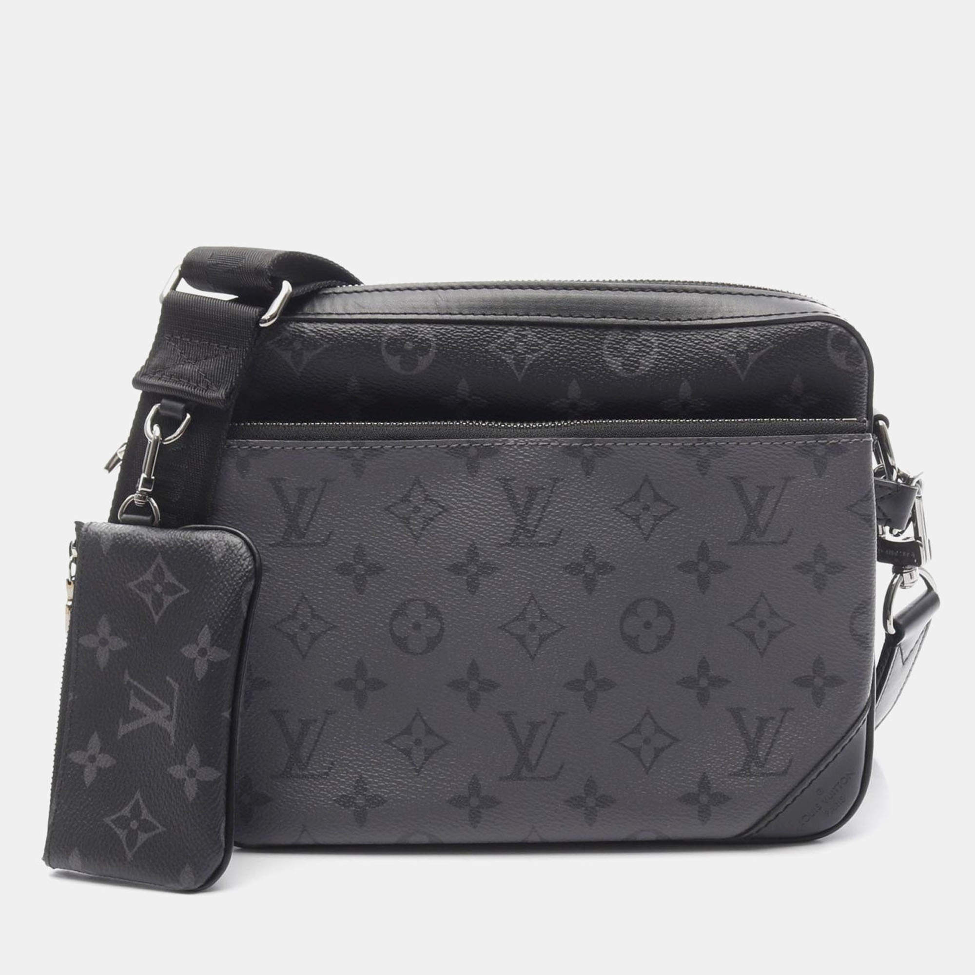 Louis Vuitton Trio Messenger Gray Monogram Eclipse Canvas Shoulder Bag