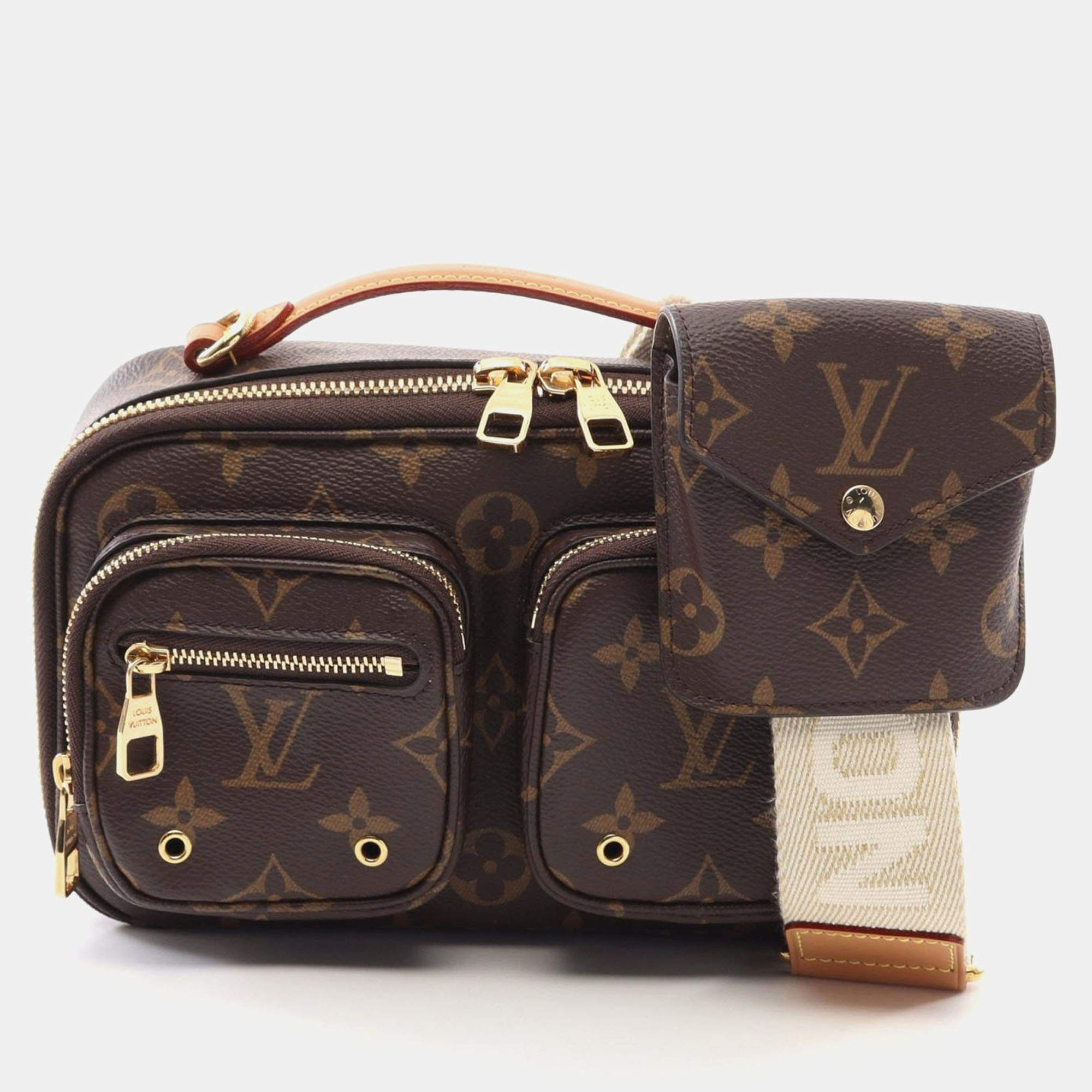Pre Owned Louis Vuitton Utility Brown Monogram Canvas Crossbody Bag