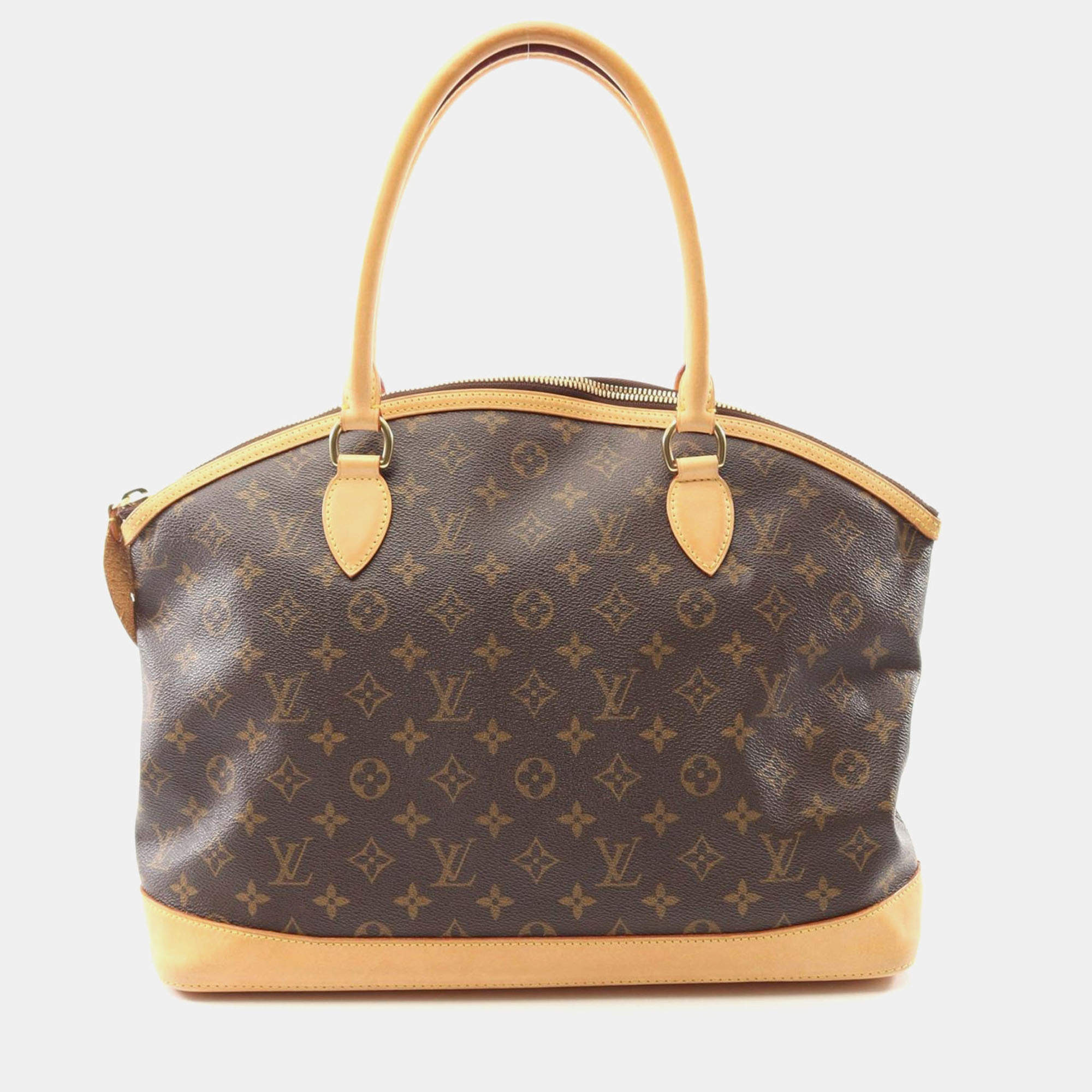 Pre Owned Louis Vuitton Lockit Horizontal Brown Monogram Canvas Tote Bag