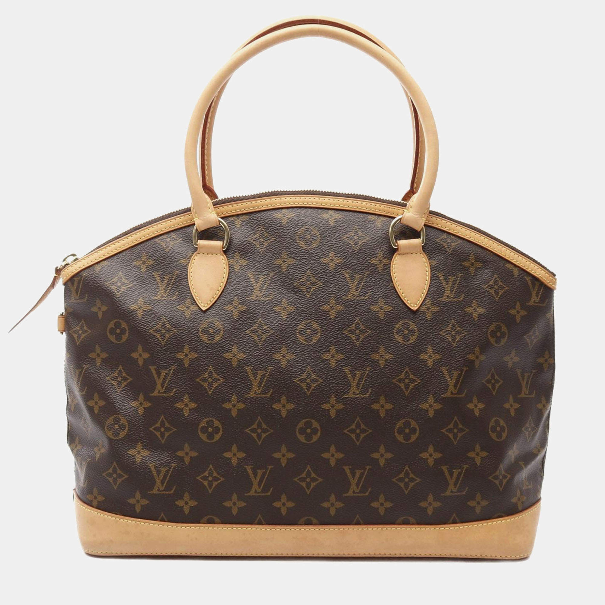 Pre Owned Louis Vuitton Lockit Horizontal Brown Monogram Canvas Tote Bag
