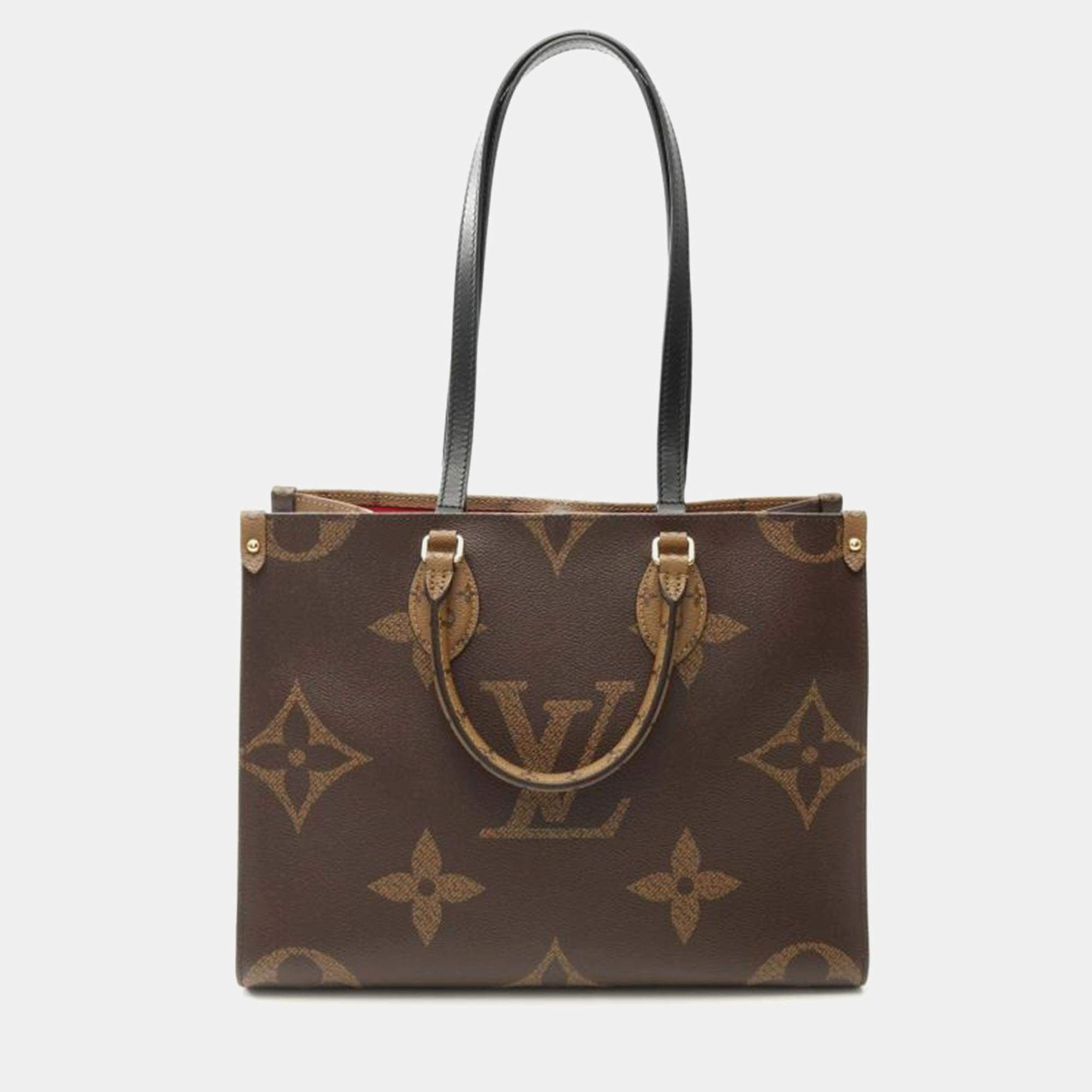 Pre Owned Louis Vuitton OnTheGo MM Monogram Giant Reverse Canvas Tote Bag