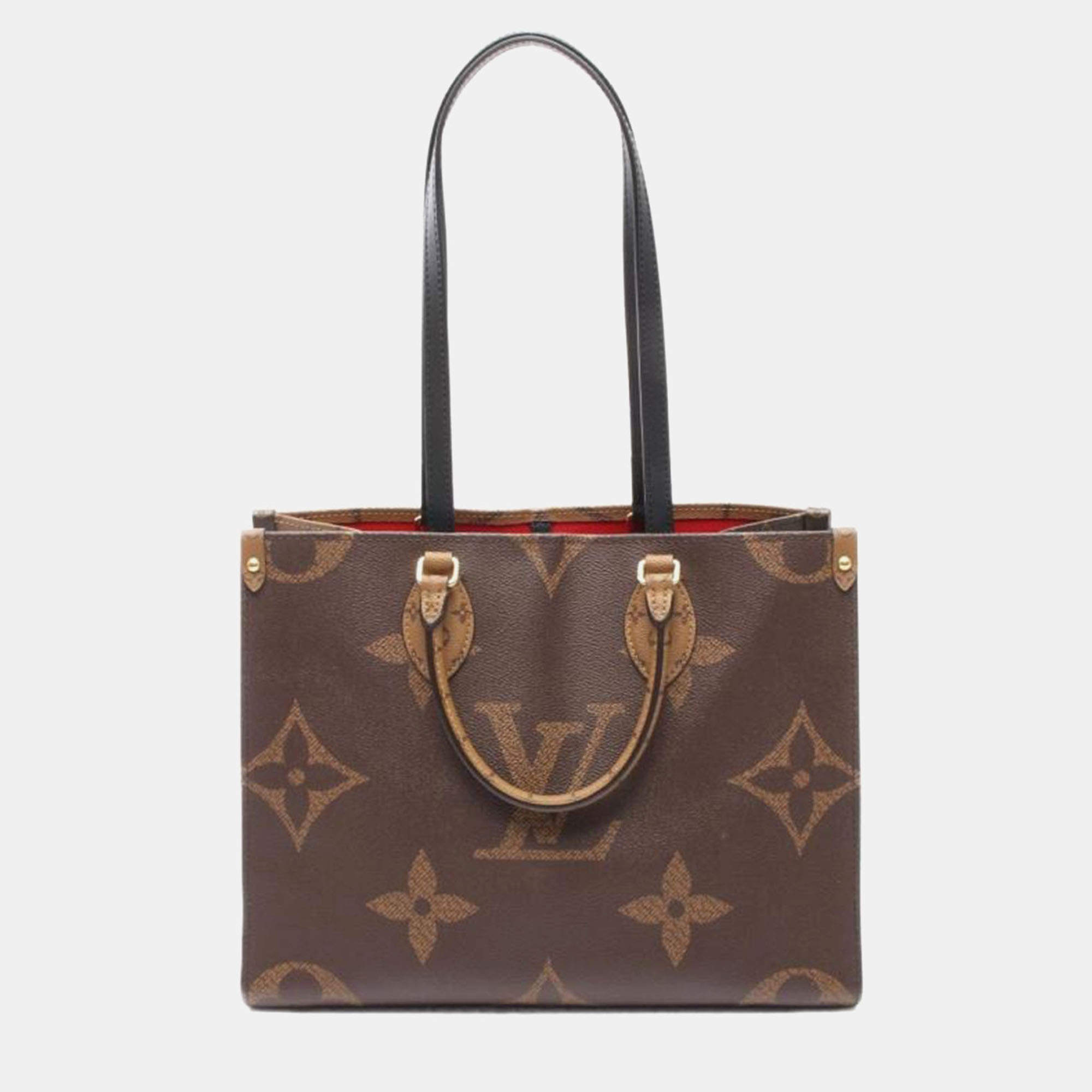 Pre Owned Louis Vuitton OnTheGo MM Monogram Giant Reverse Canvas Tote Bag
