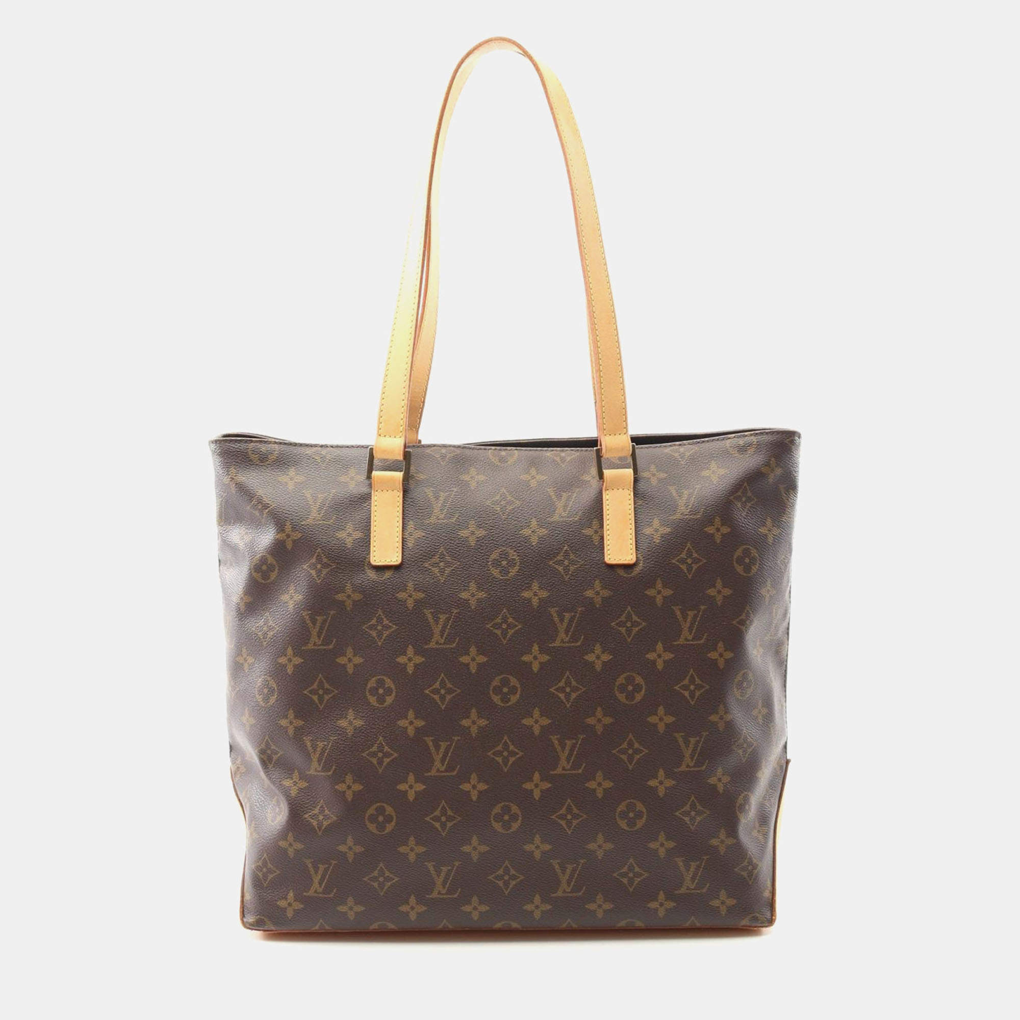 Pre Owned Louis Vuitton Cabas Mezzo Brown Monogram Canvas Tote Bag