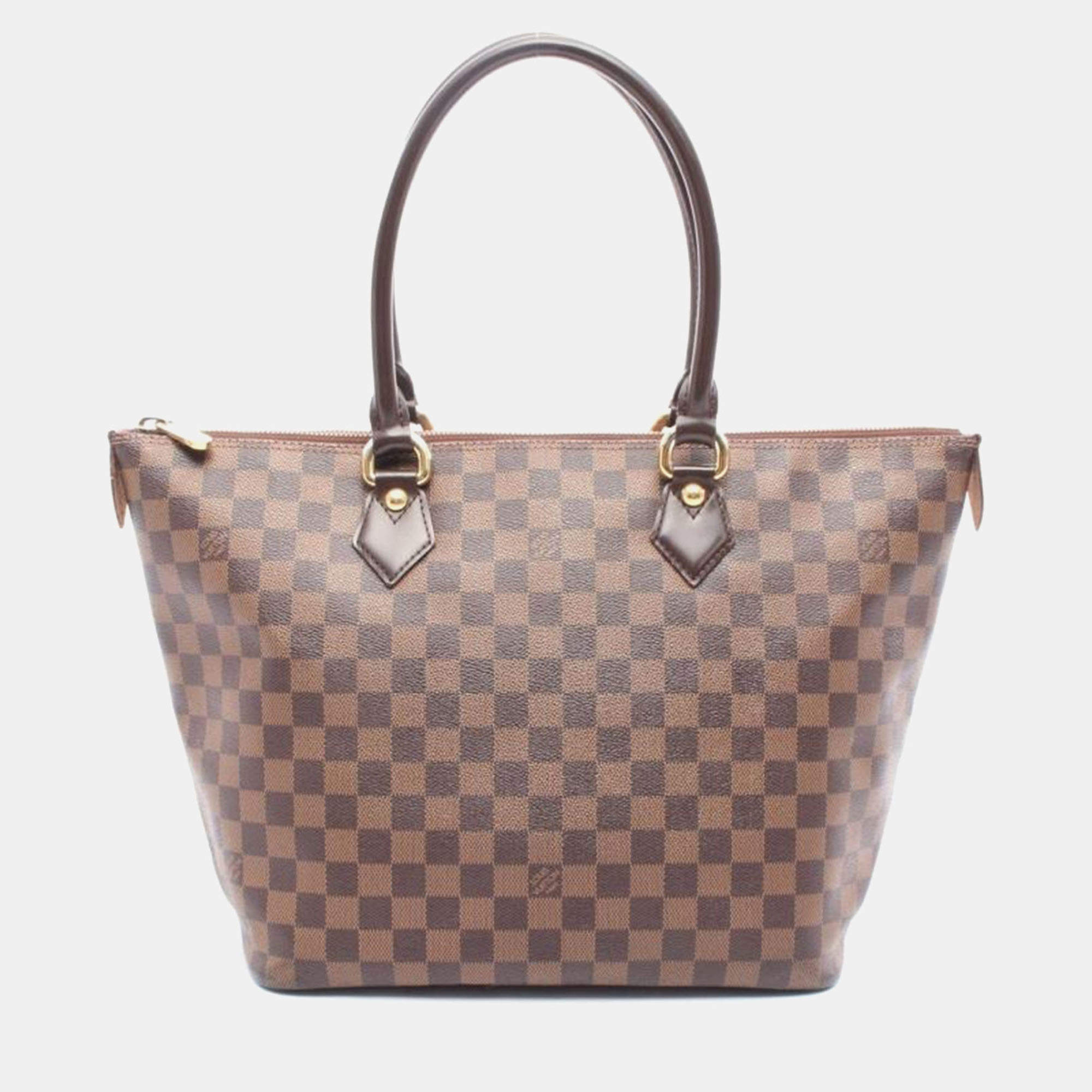 Pre Owned Louis Vuitton Saleya MM Damier Ebene Canvas Tote Bag