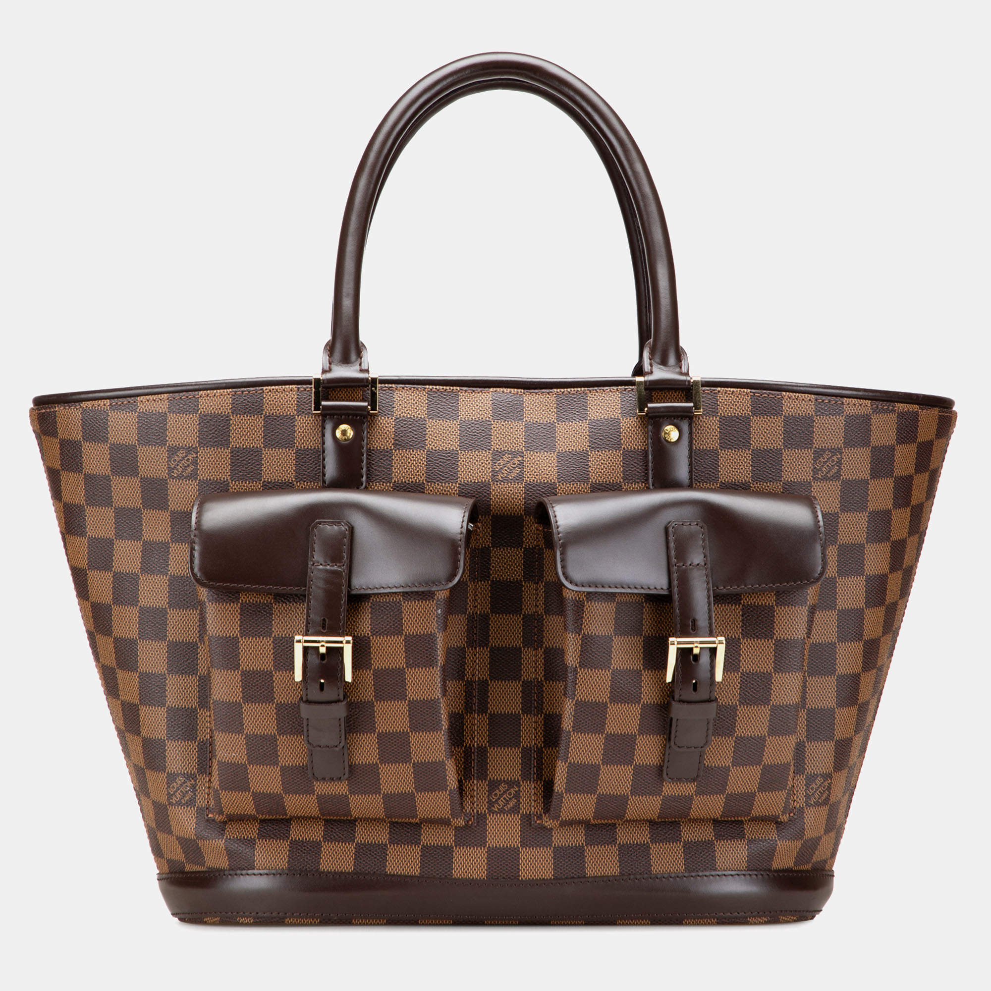 Pre Owned Louis Vuitton Manosque GM Brown Damier Ebene Tote