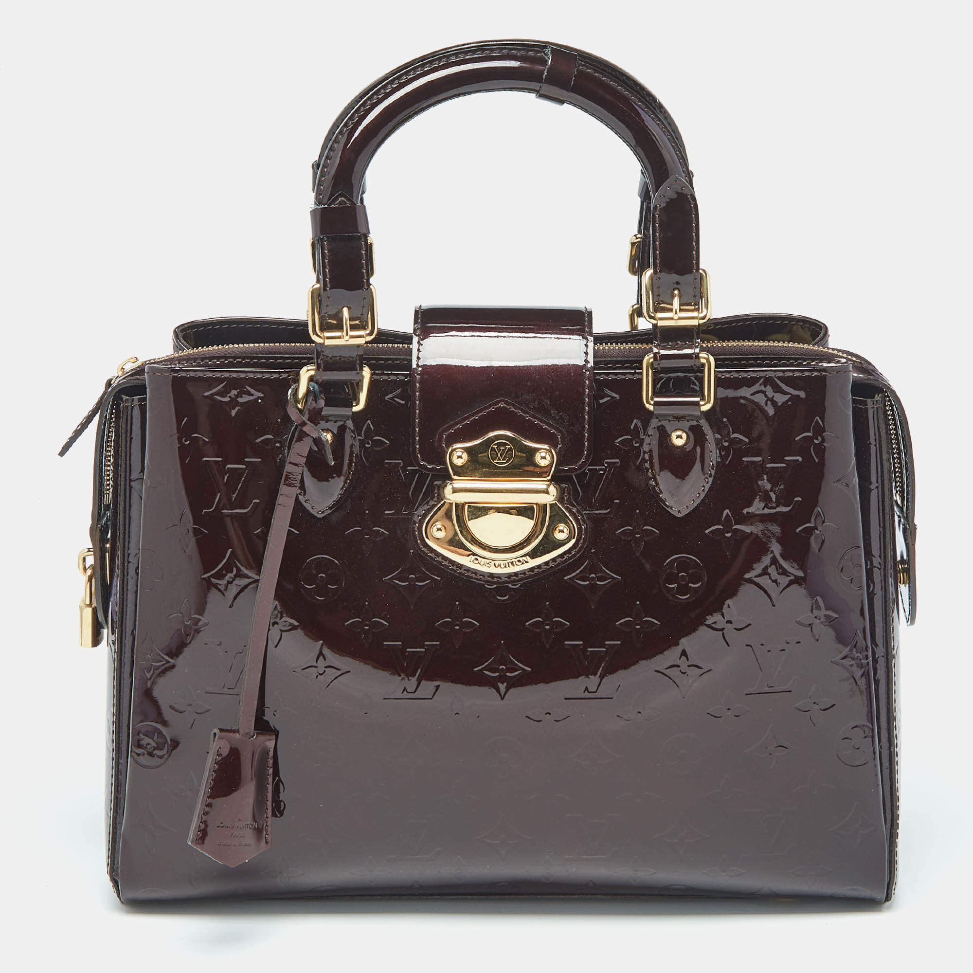 Pre Owned Louis Vuitton Amarante Monogram Vernis Melrose Avenue Bag