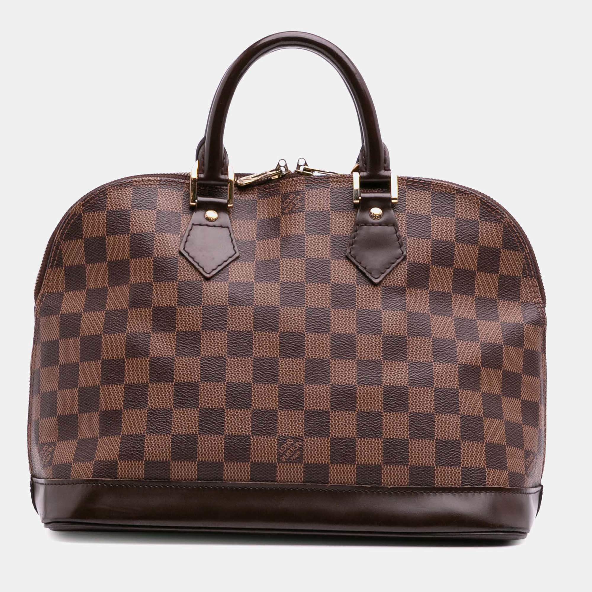 Pre Owned Louis Vuitton Brown Damier Ebene Alma PM