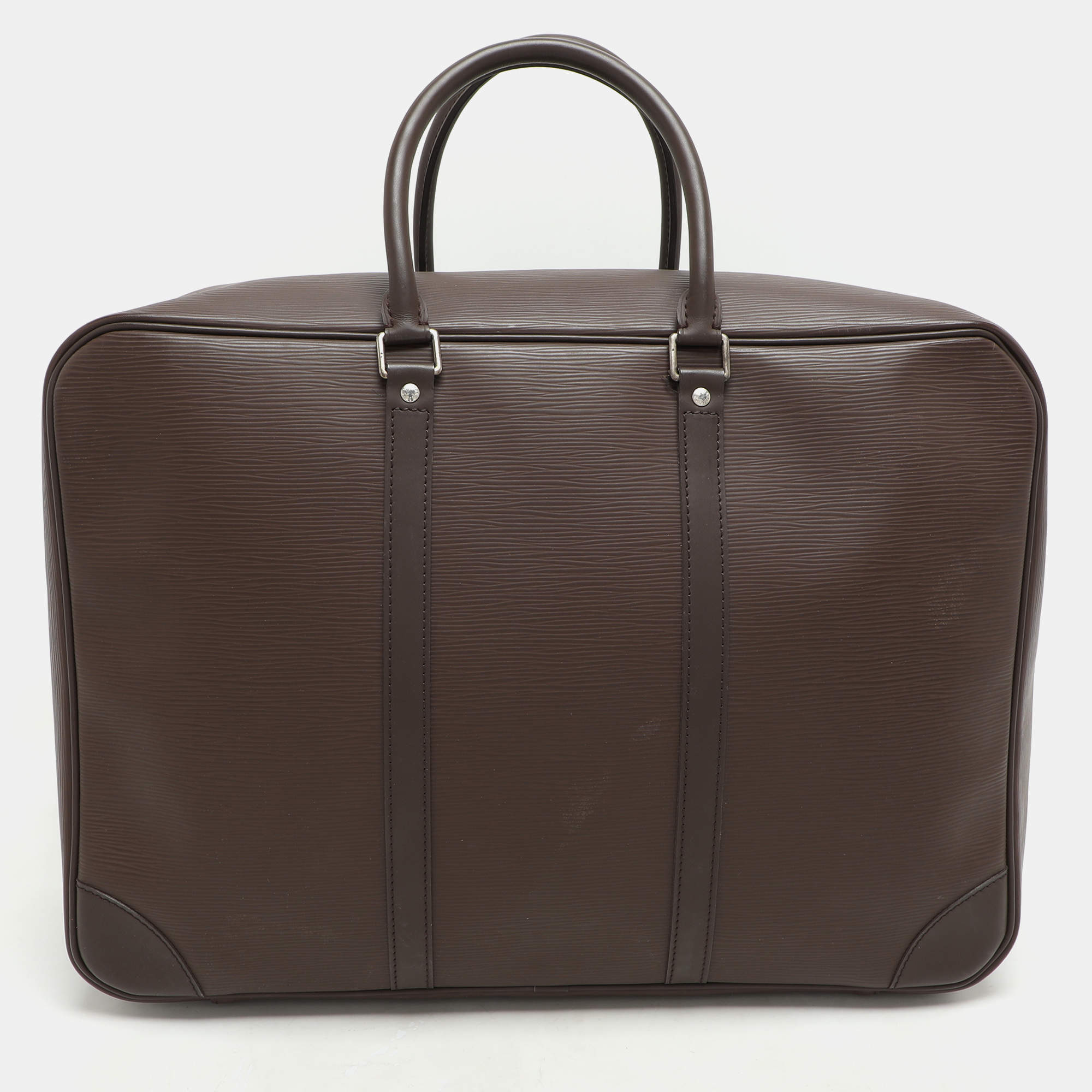 Pre Owned Louis Vuitton Moka Epi Leather Sirius 45 Soft Suitcase