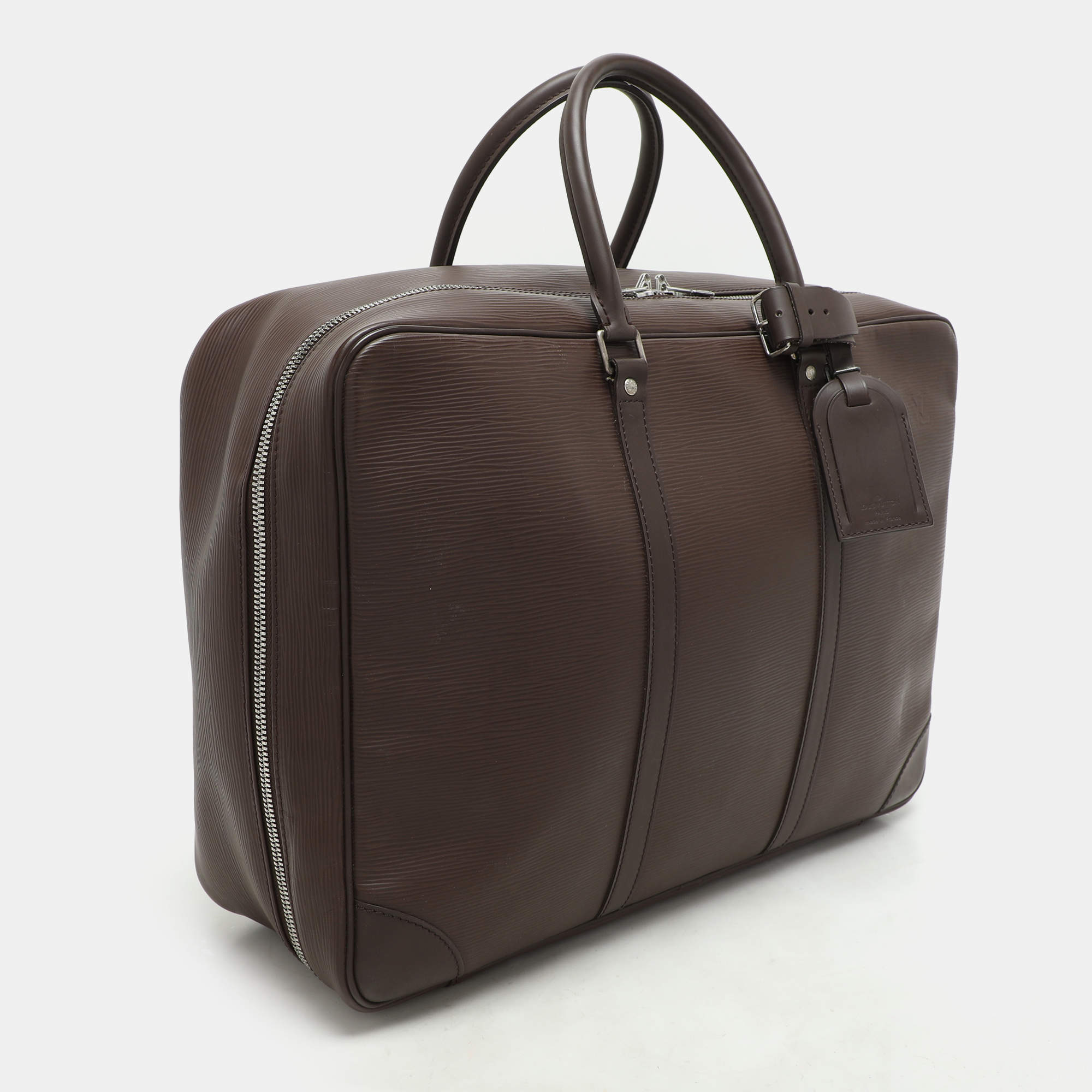 Pre Owned Louis Vuitton Moka Epi Leather Sirius 45 Soft Suitcase