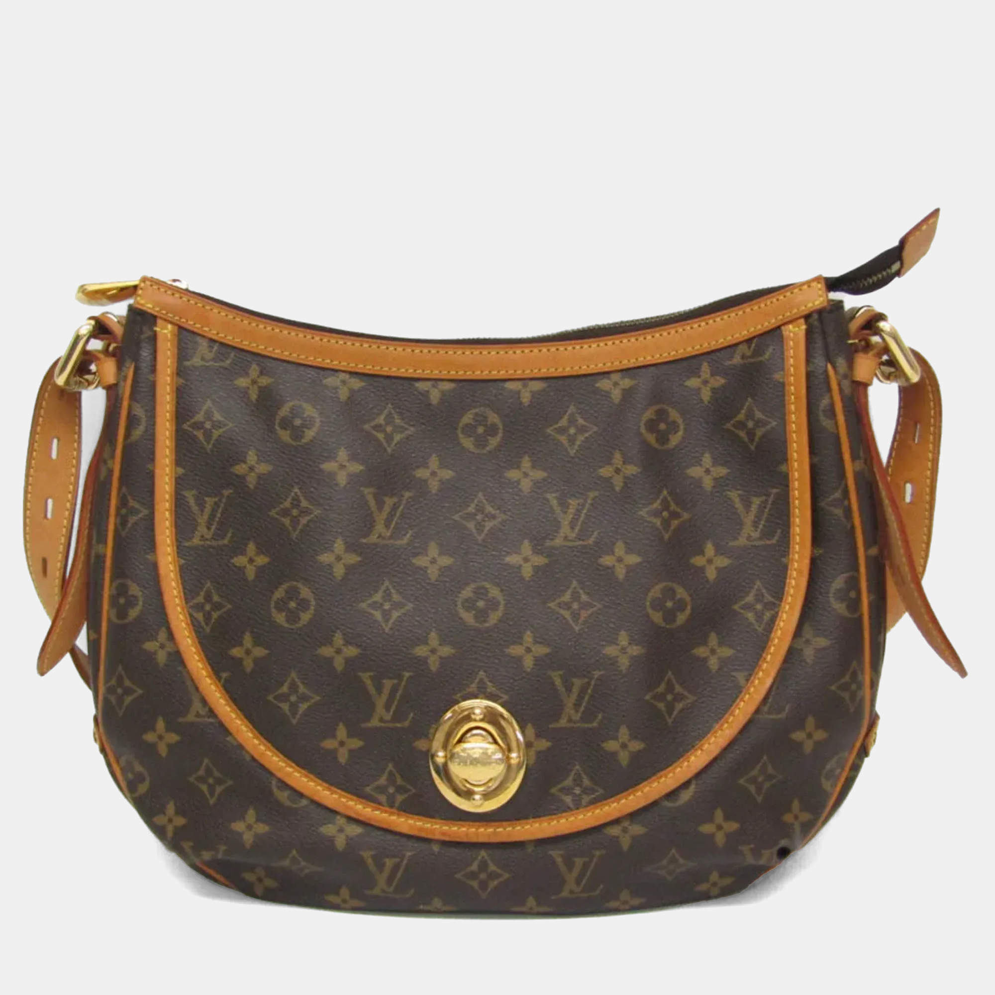 Pre Owned Louis Vuitton Tulam GM Brown Monogram Canvas Shoulder Bag