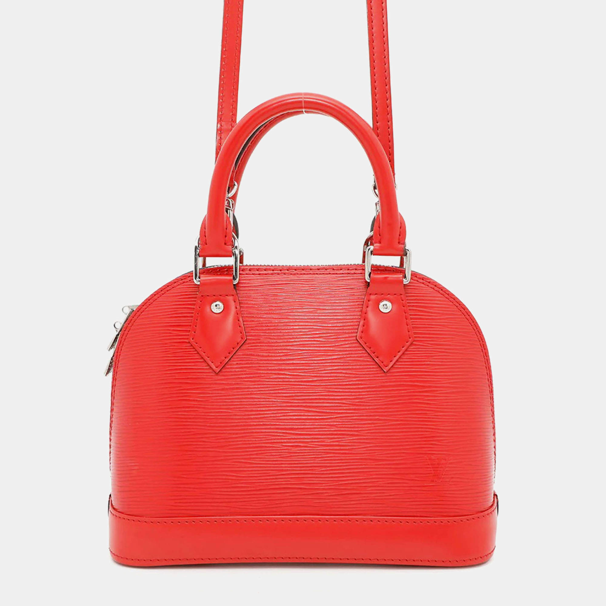 Pre Owned Louis Vuitton Alma BB Coquelicot Epi Leather Satchel Bag