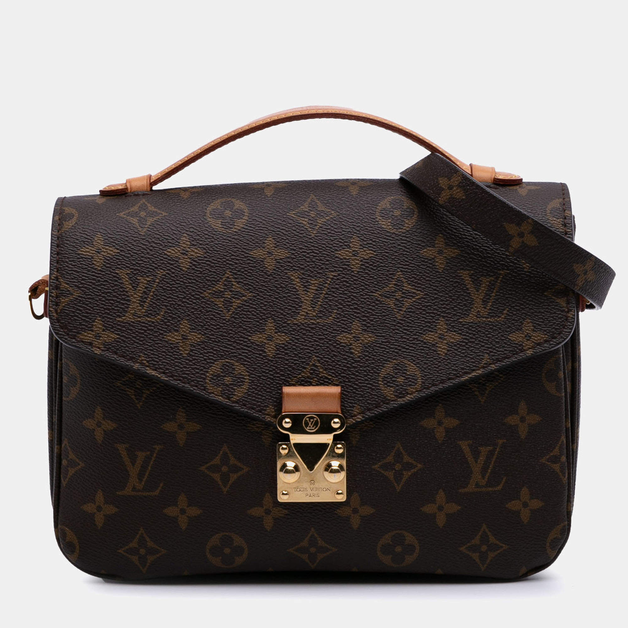 Pre Owned Louis Vuitton Brown Monogram Pochette Metis