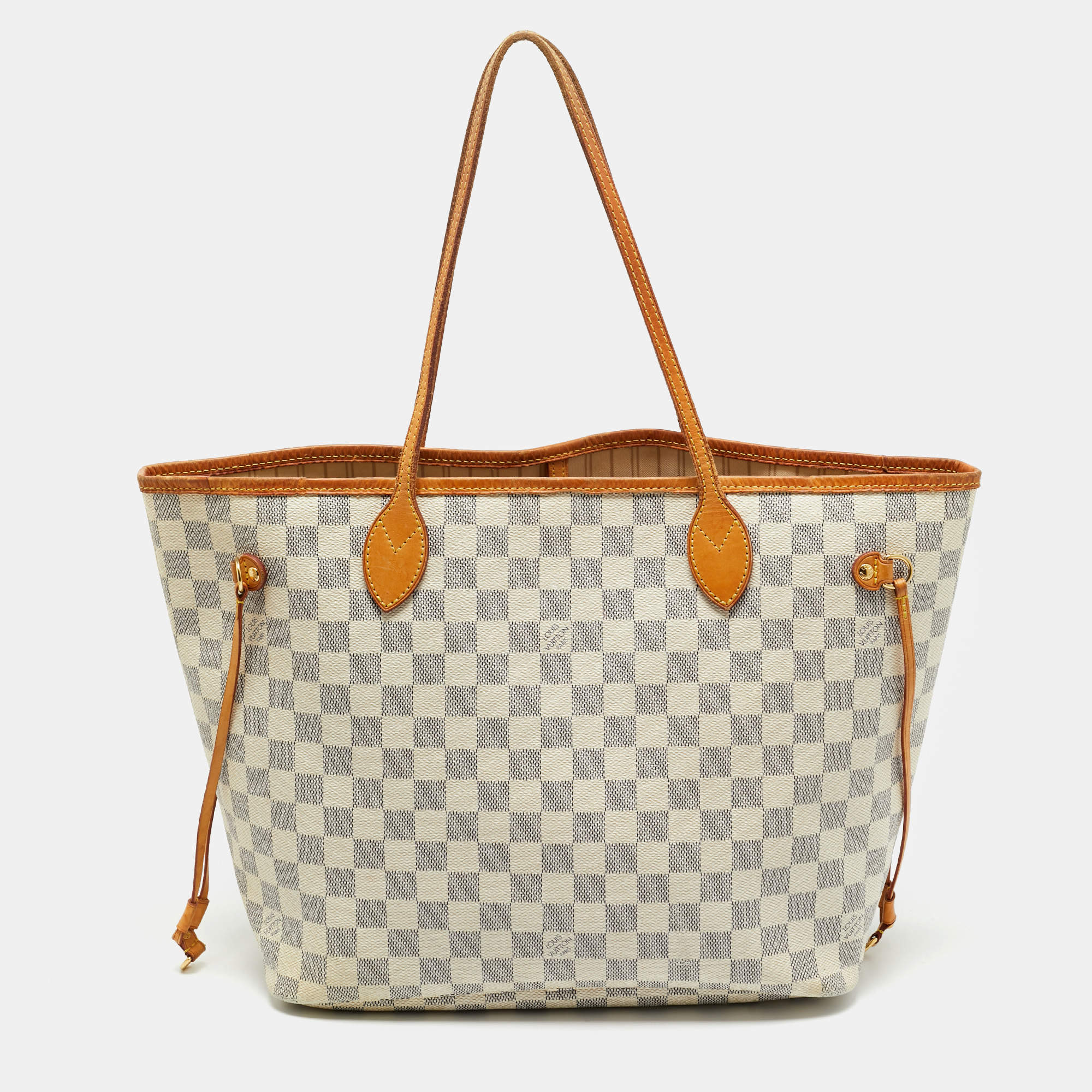 Pre Owned Louis Vuitton Damier Azur Canvas Neverfull MM Bag