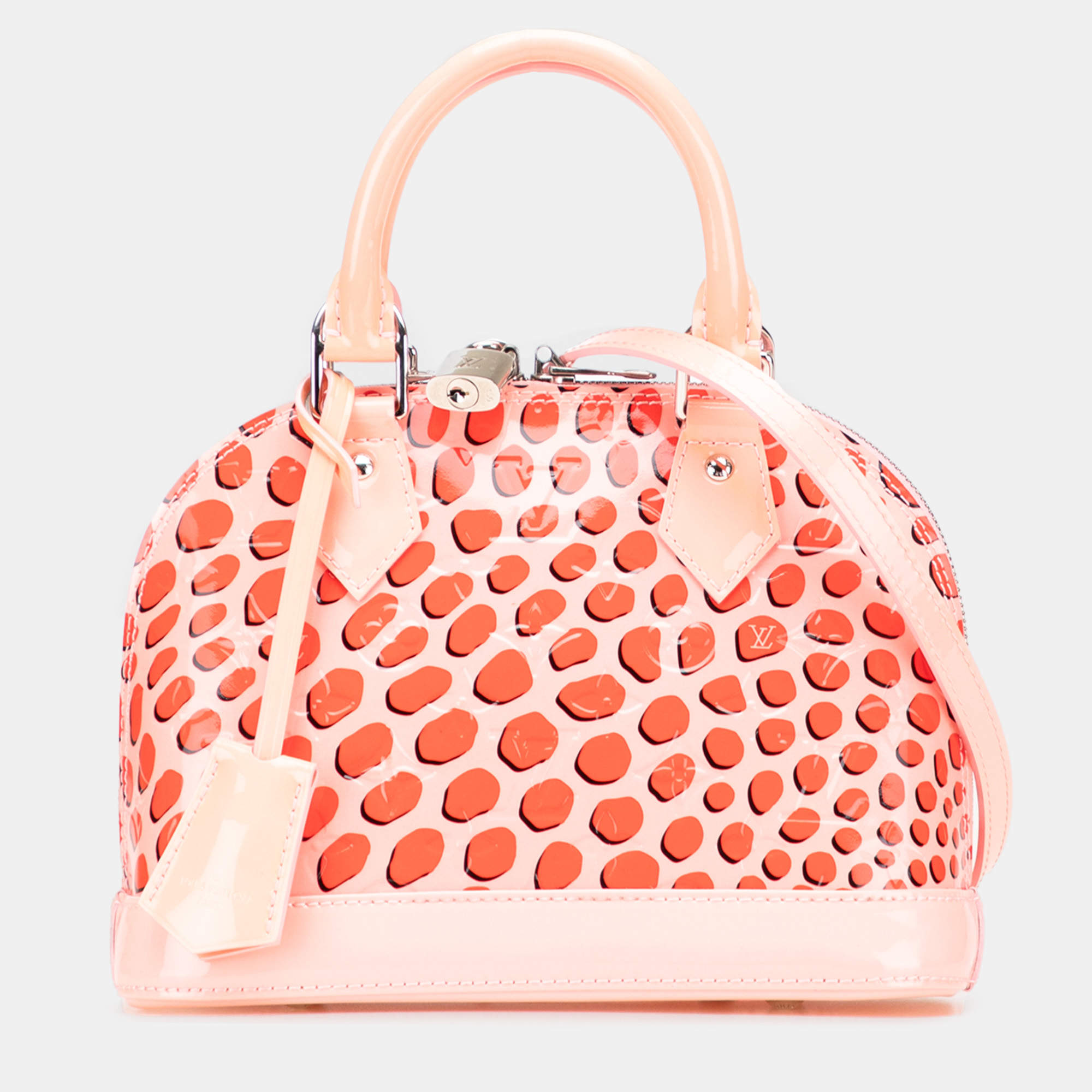 Pre Owned Louis Vuitton Pink Monogram Vernis Jungle Dots Alma BB Handbag