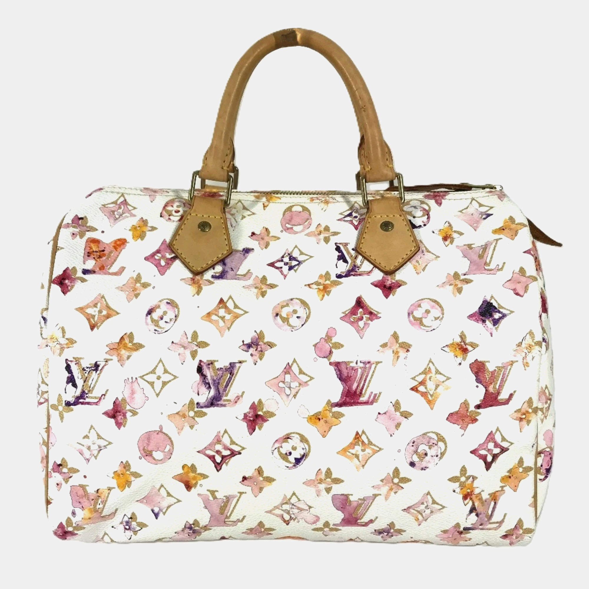 Pre Owned Louis Vuitton Speedy 30 Monogram Watercolor Canvas Boston Bag