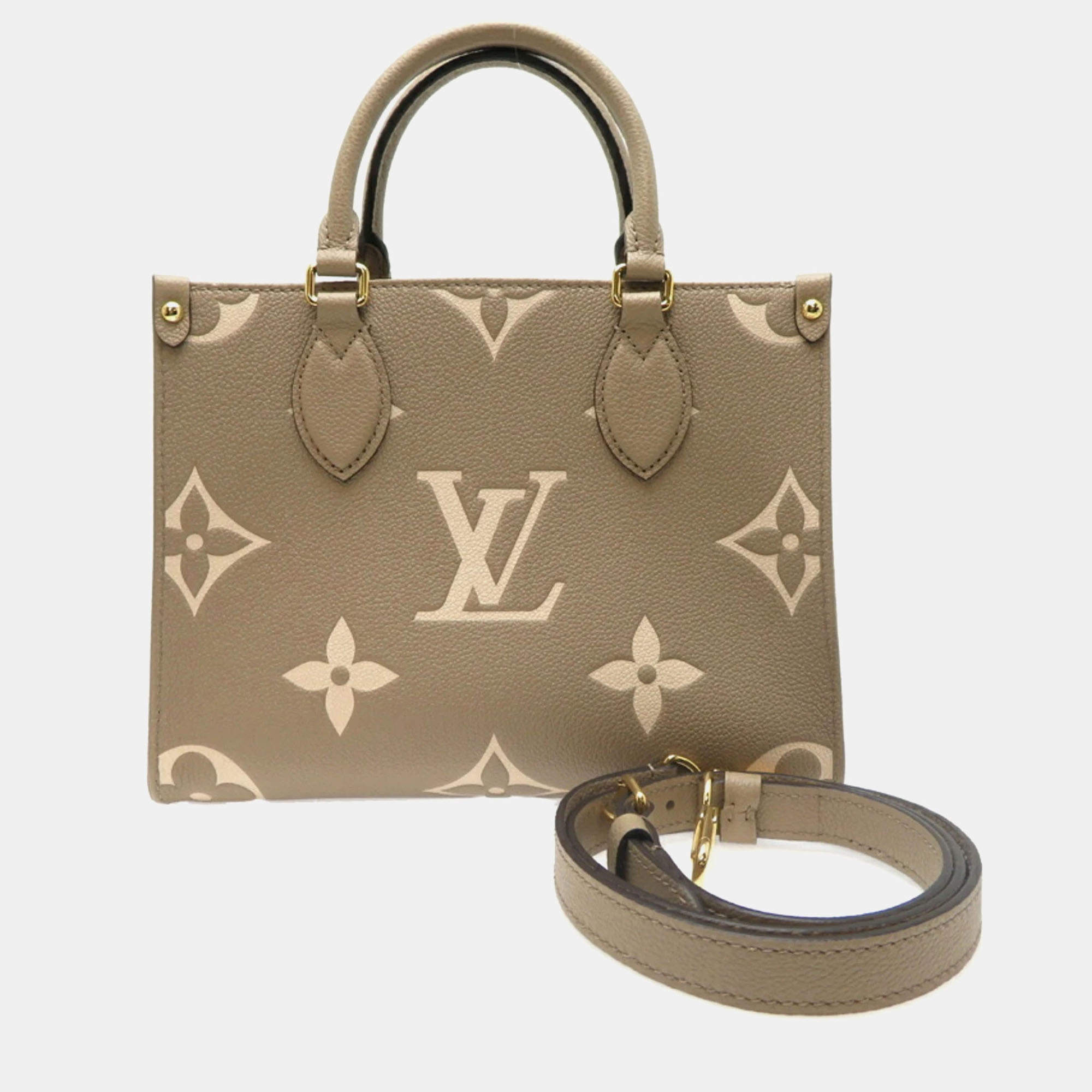 Pre Owned Louis Vuitton OnTheGo PM Bicolor Monogram Empreinte Leather Tote Bag
