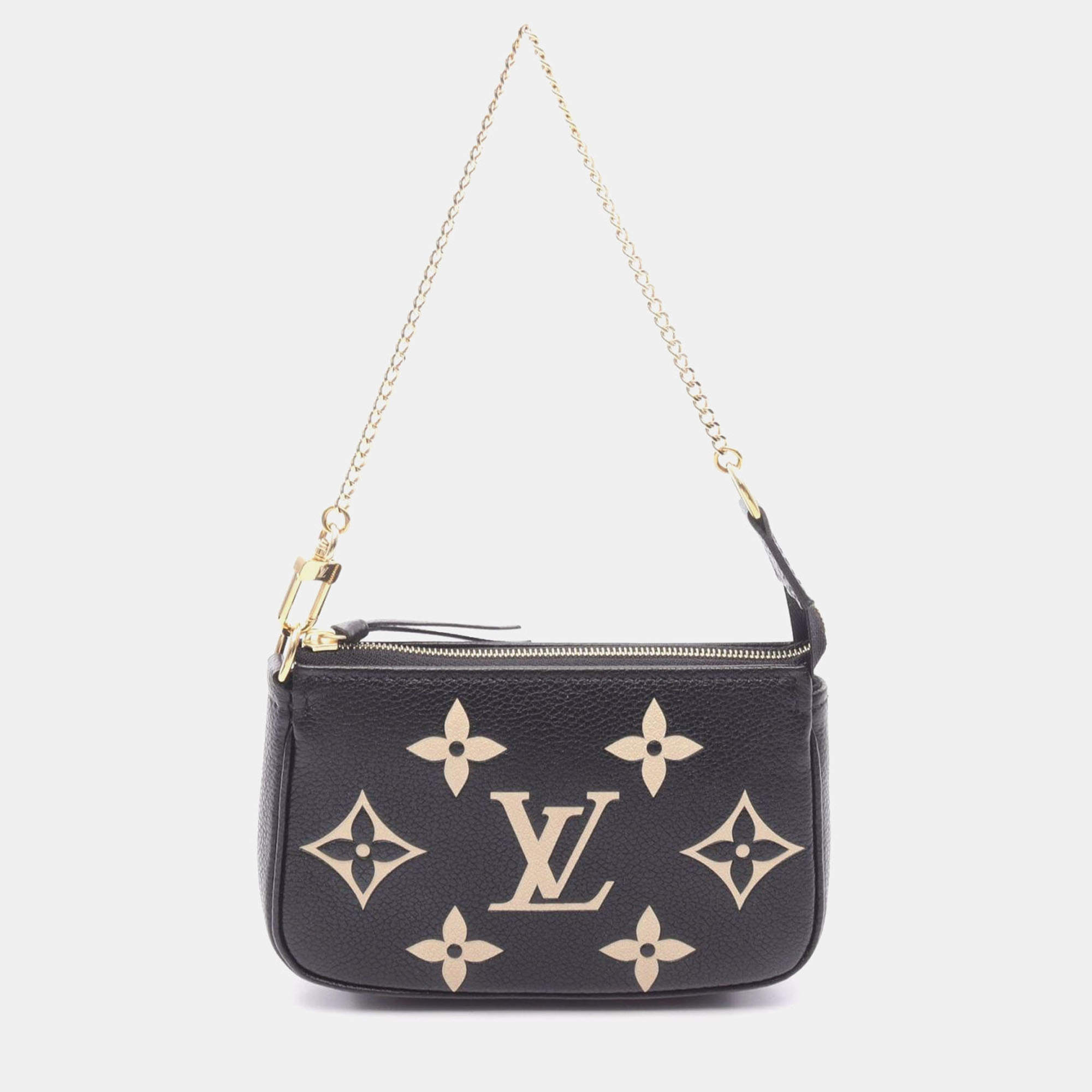Pre Owned Louis Vuitton Mini Pochette Accessoires Black Monogram Empreinte Leather Clutch Bag