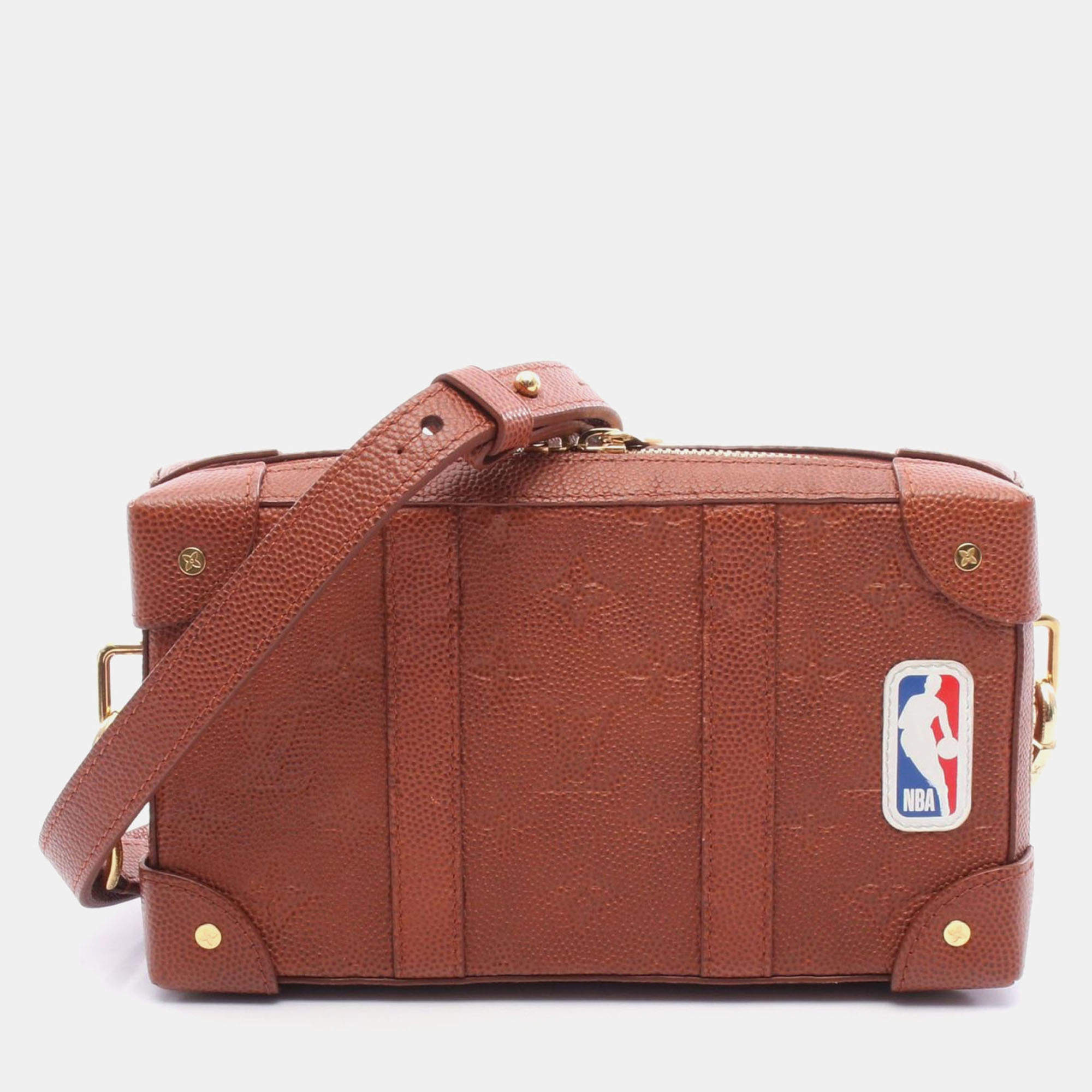 Pre Owned Louis Vuitton Soft Trunk Brown Monogram Taurillon Leather Shoulder Bag