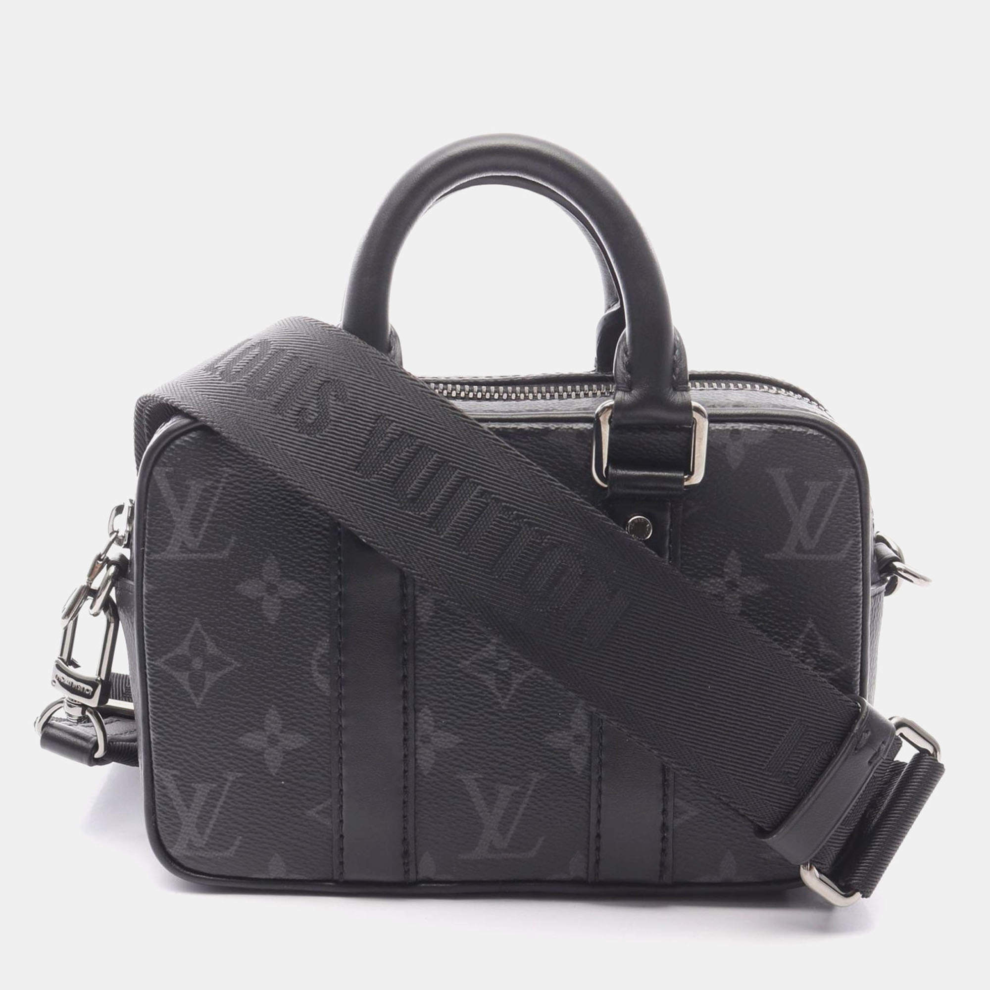 Pre Owned Louis Vuitton Nano PDV Monogram Eclipse Canvas Shoulder Bag