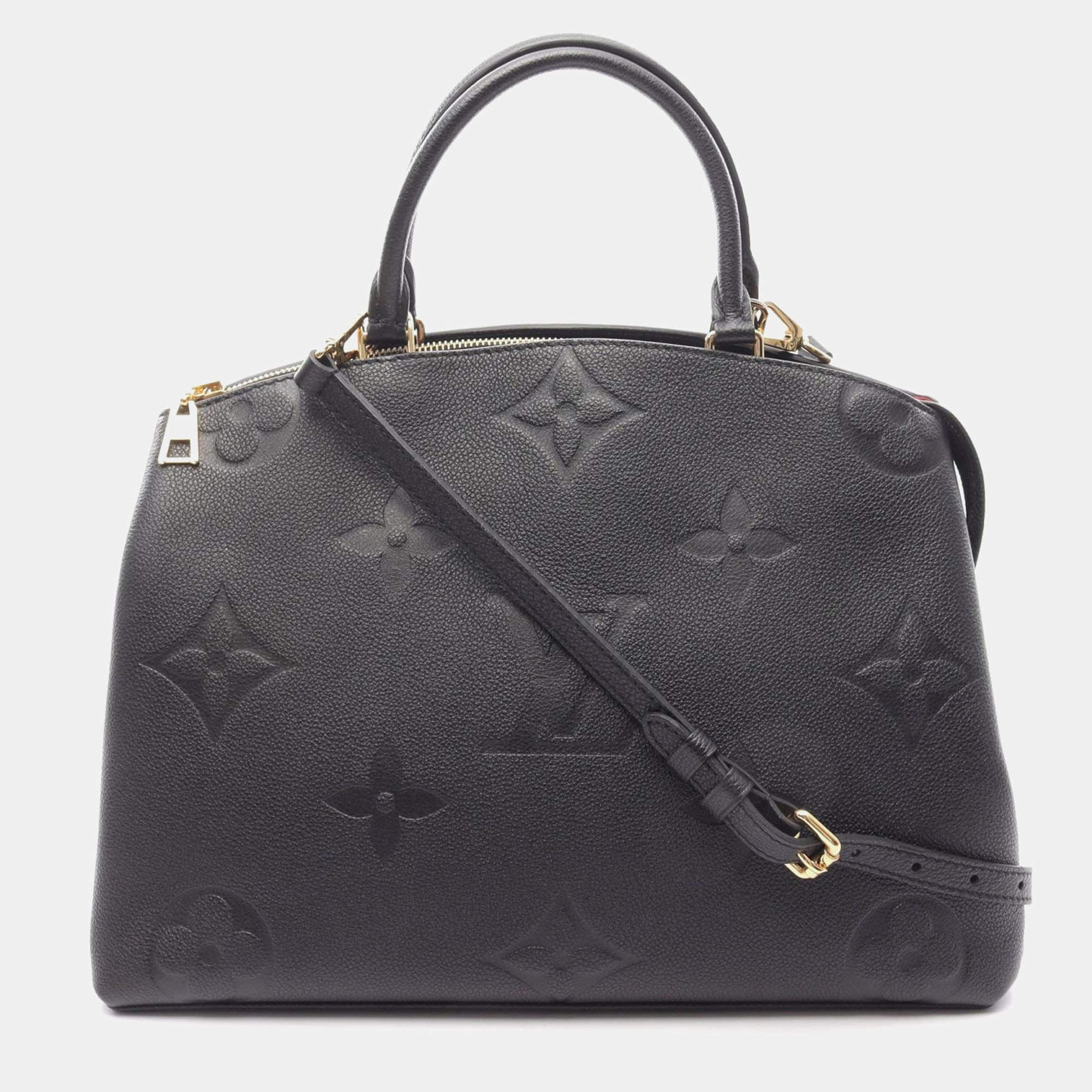 Pre Owned Louis Vuitton Grand Palais MM Noir Monogram Empreinte Leather Tote Bag
