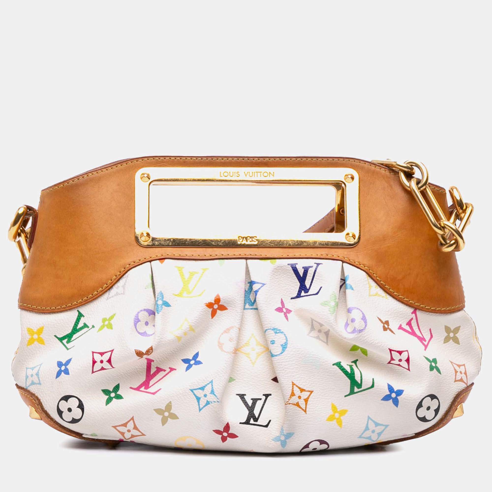 Pre Owned Louis Vuitton Brown/White Monogram Multicolore Judy PM