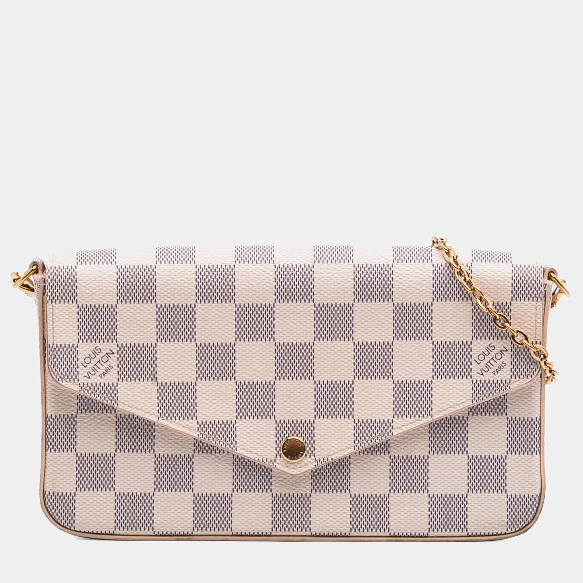 Pre Owned Louis Vuitton White Damier Azur Pochette Felicie