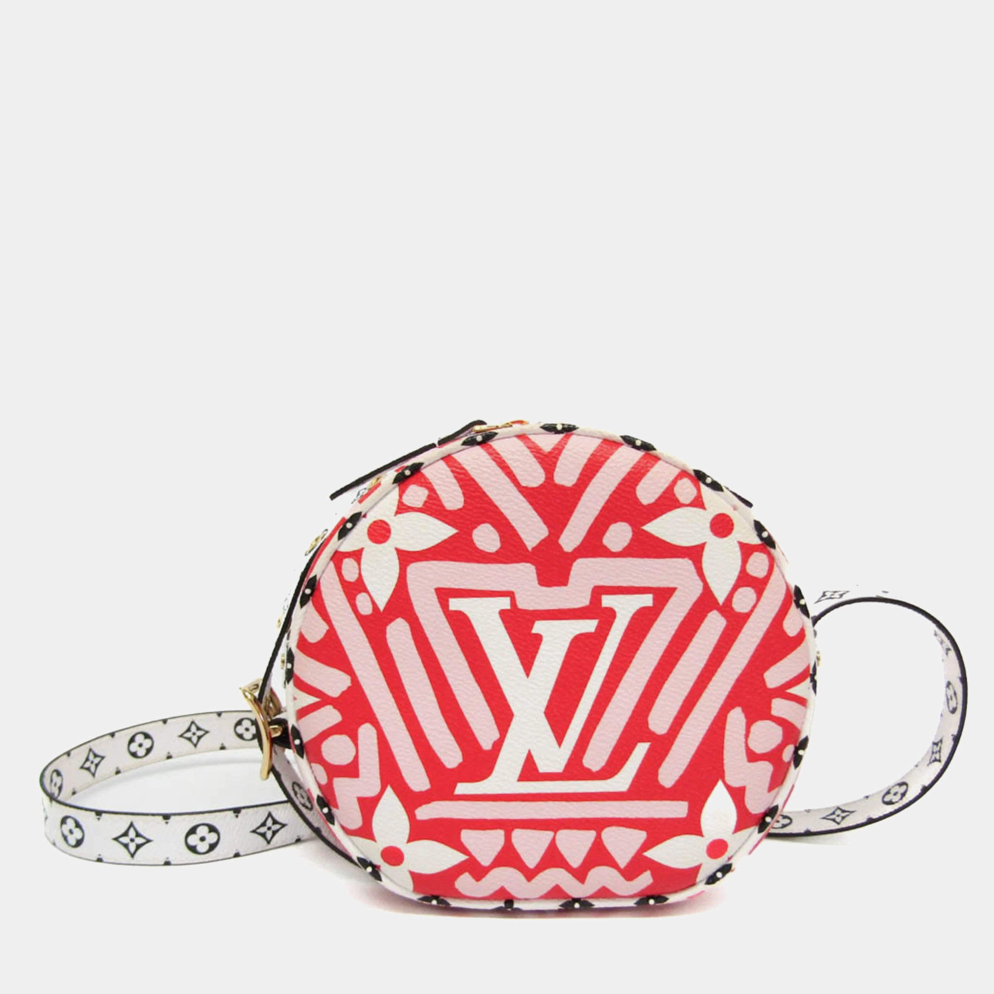 Pre Owned Louis Vuitton Boite Chapeau Souple Shoulder Bag Blanc Rouge