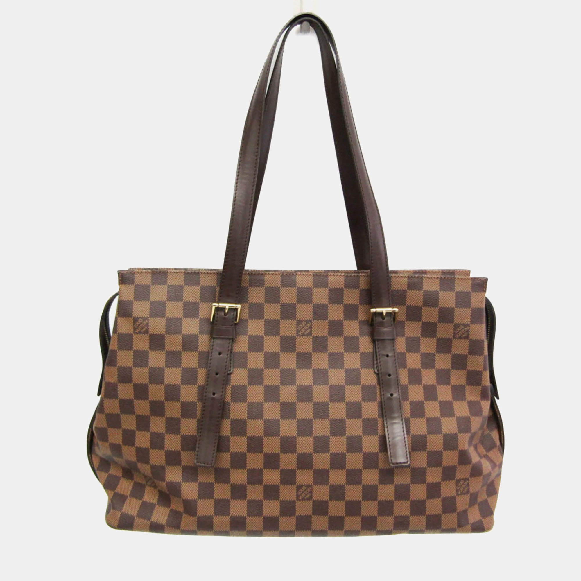 Pre Owned Louis Vuitton Damier Chelsea Shoulder Bag Ebene