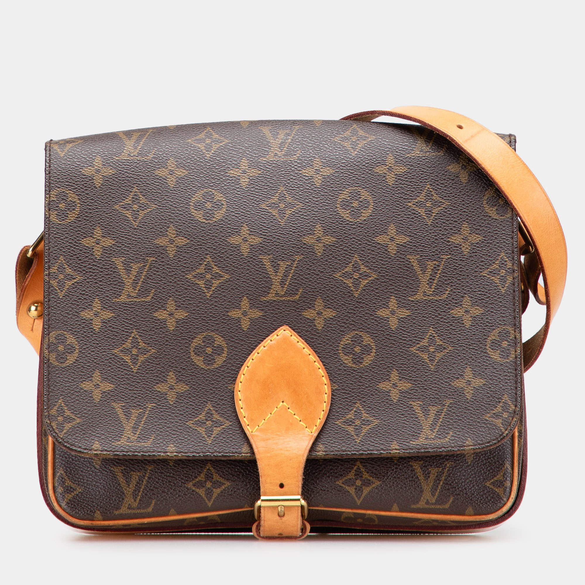 Pre Owned Louis Vuitton Brown Monogram Cartouchiere GM