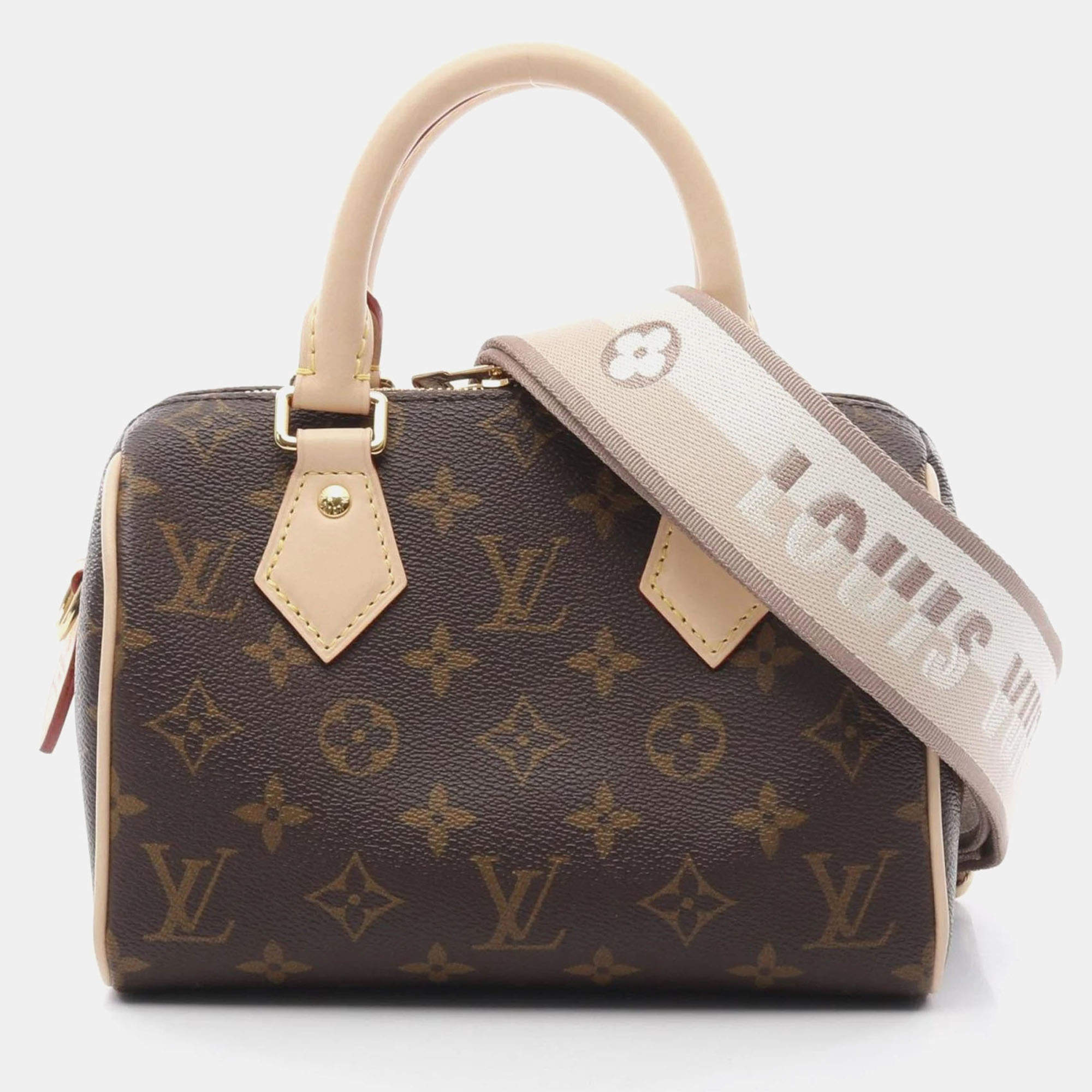 Pre Owned Louis Vuitton Speedy Bandouliere 20 Brown Monogram Canvas Shoulder Bag