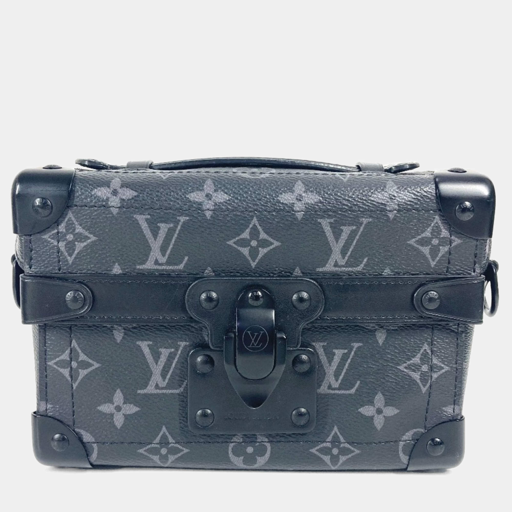Pre Owned Louis Vuitton Trunk Black Monogram Eclipse Canvas Crossbody Bag