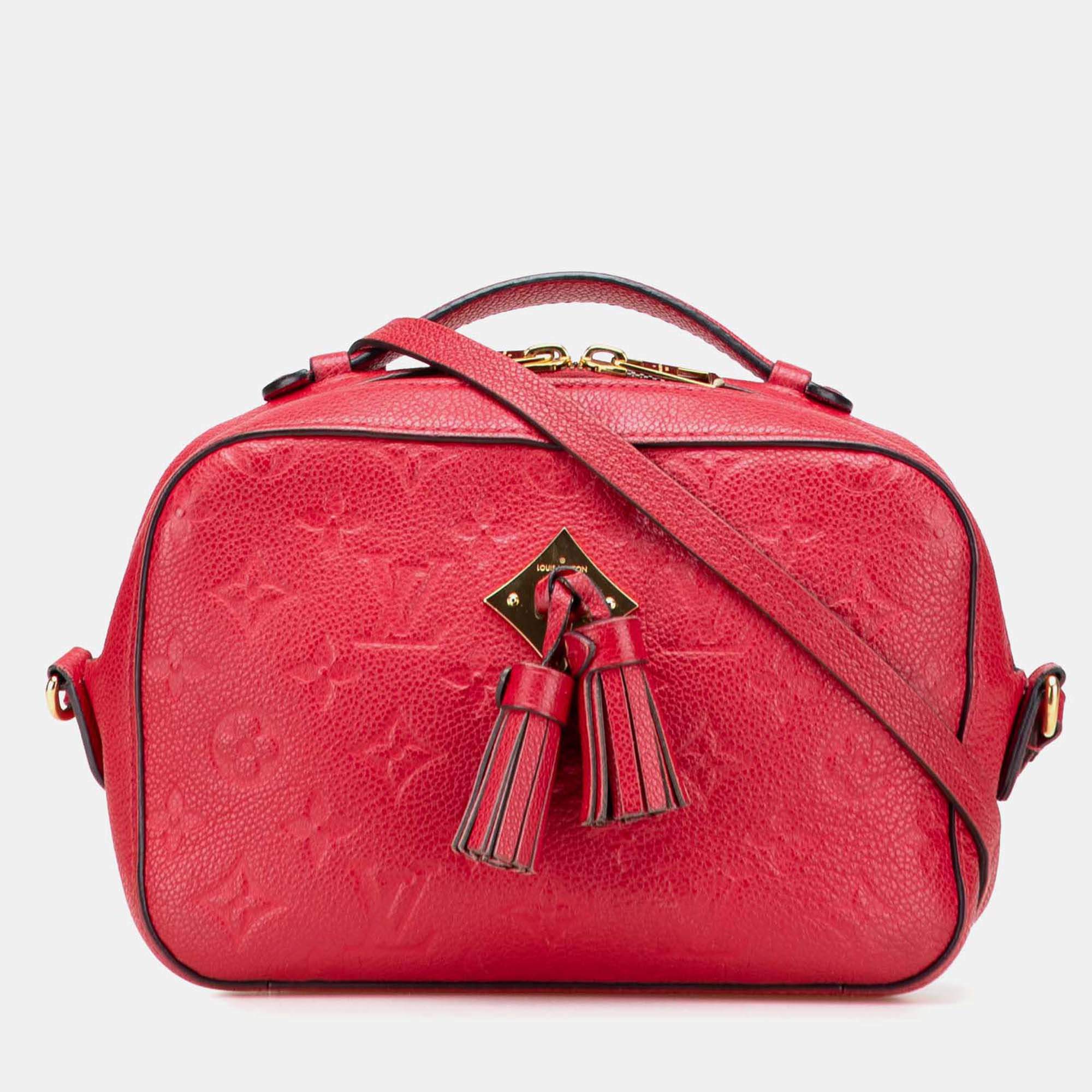 Pre Owned Louis Vuitton Red Monogram Empreinte Saintonge