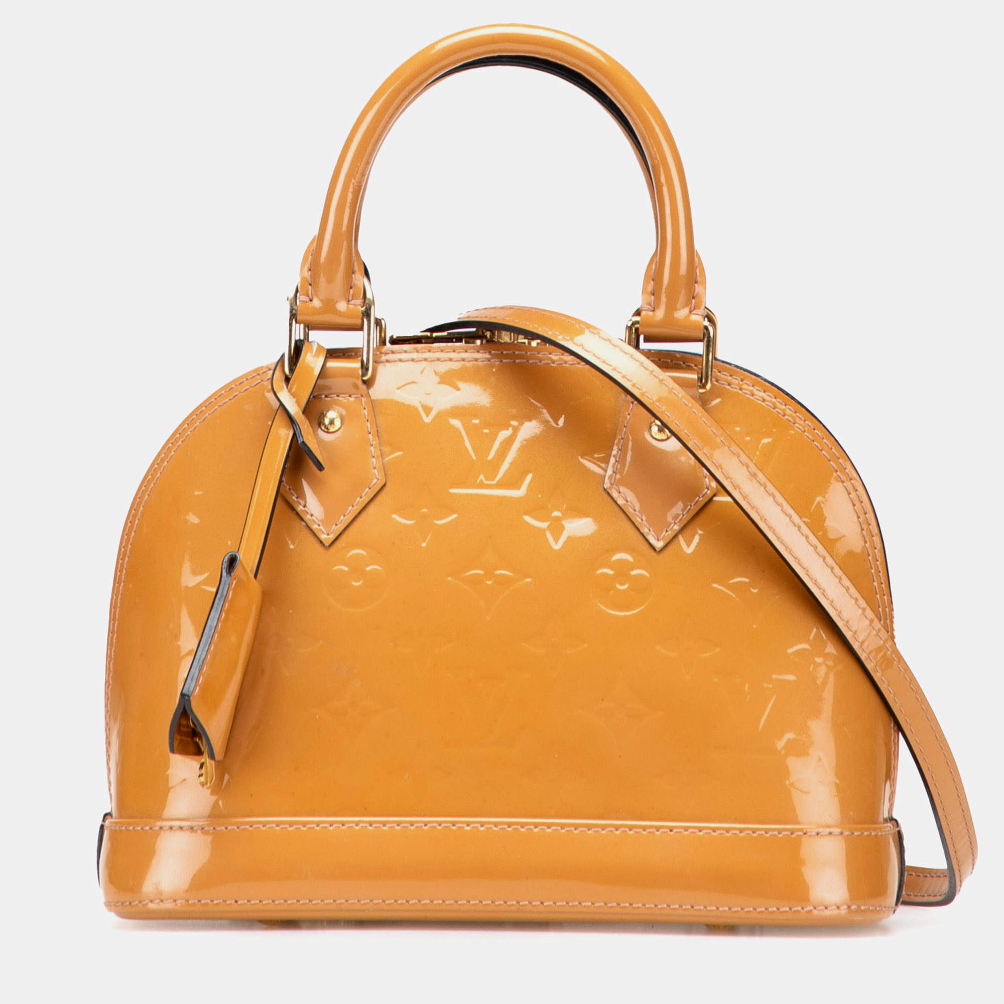 Pre Owned Louis Vuitton Brown Monogram Vernis Alma BB