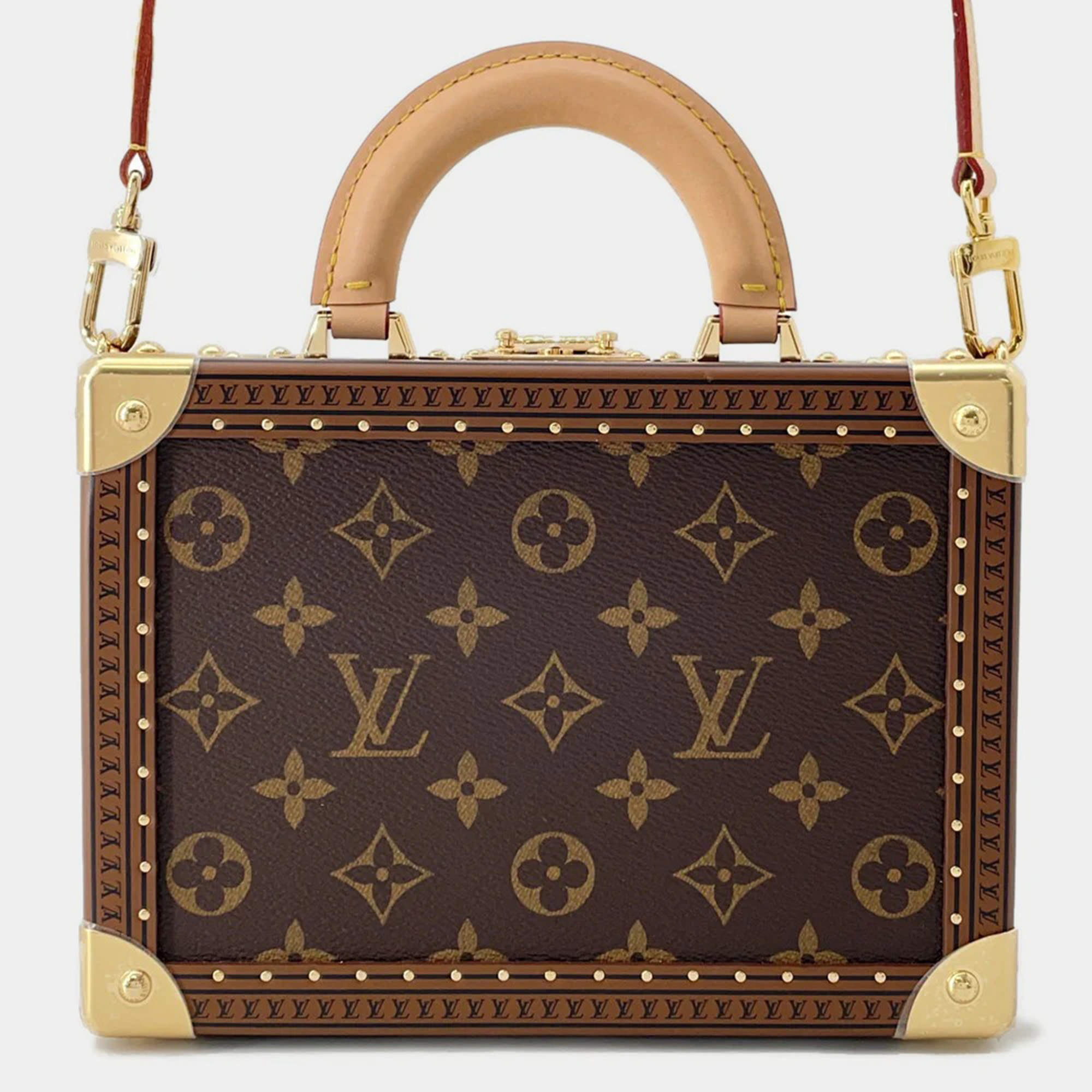 Pre Owned Louis Vuitton Petite Vallees Beige Monogram Canvas Handbag