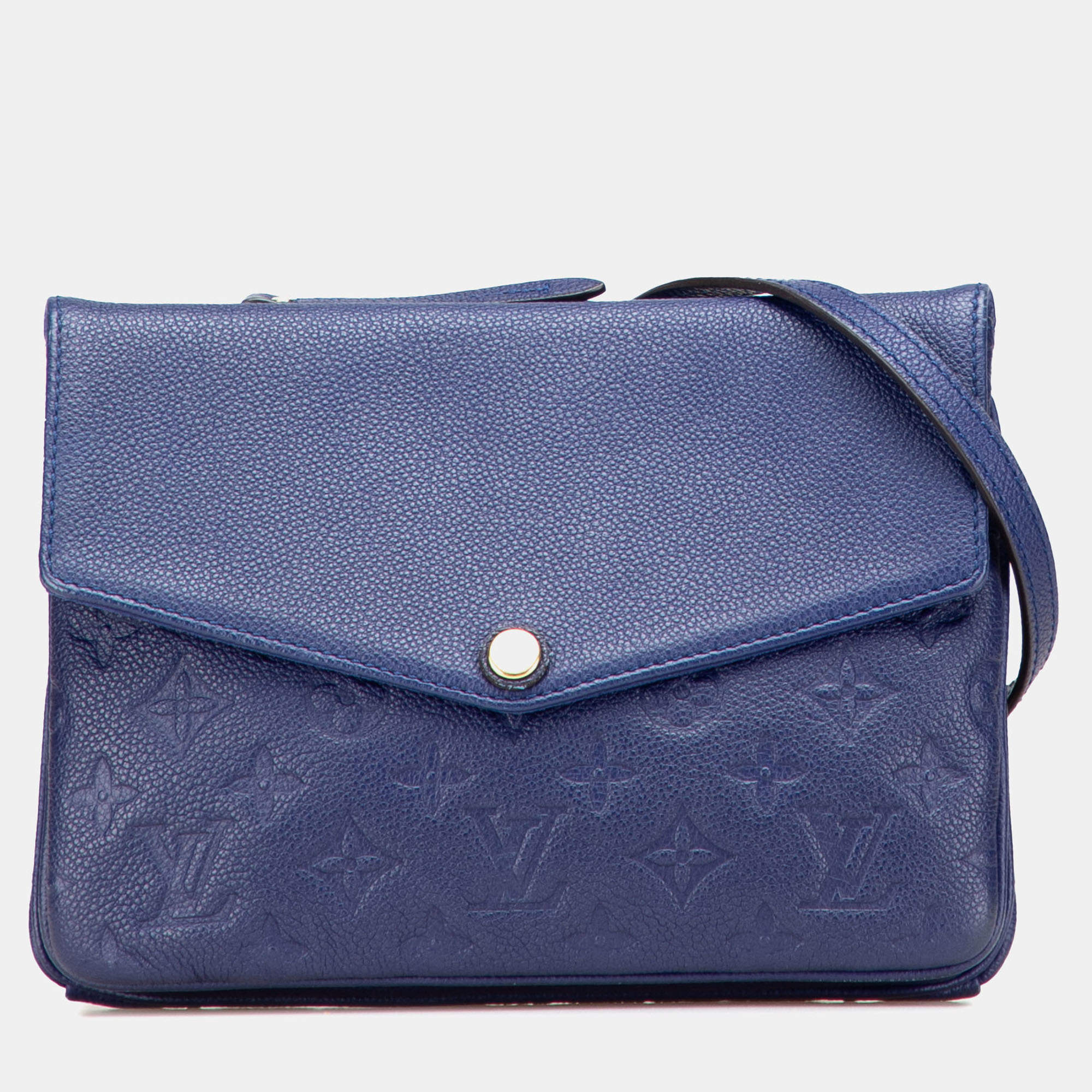 Pre Owned Louis Vuitton Blue Monogram Empreinte Twice
