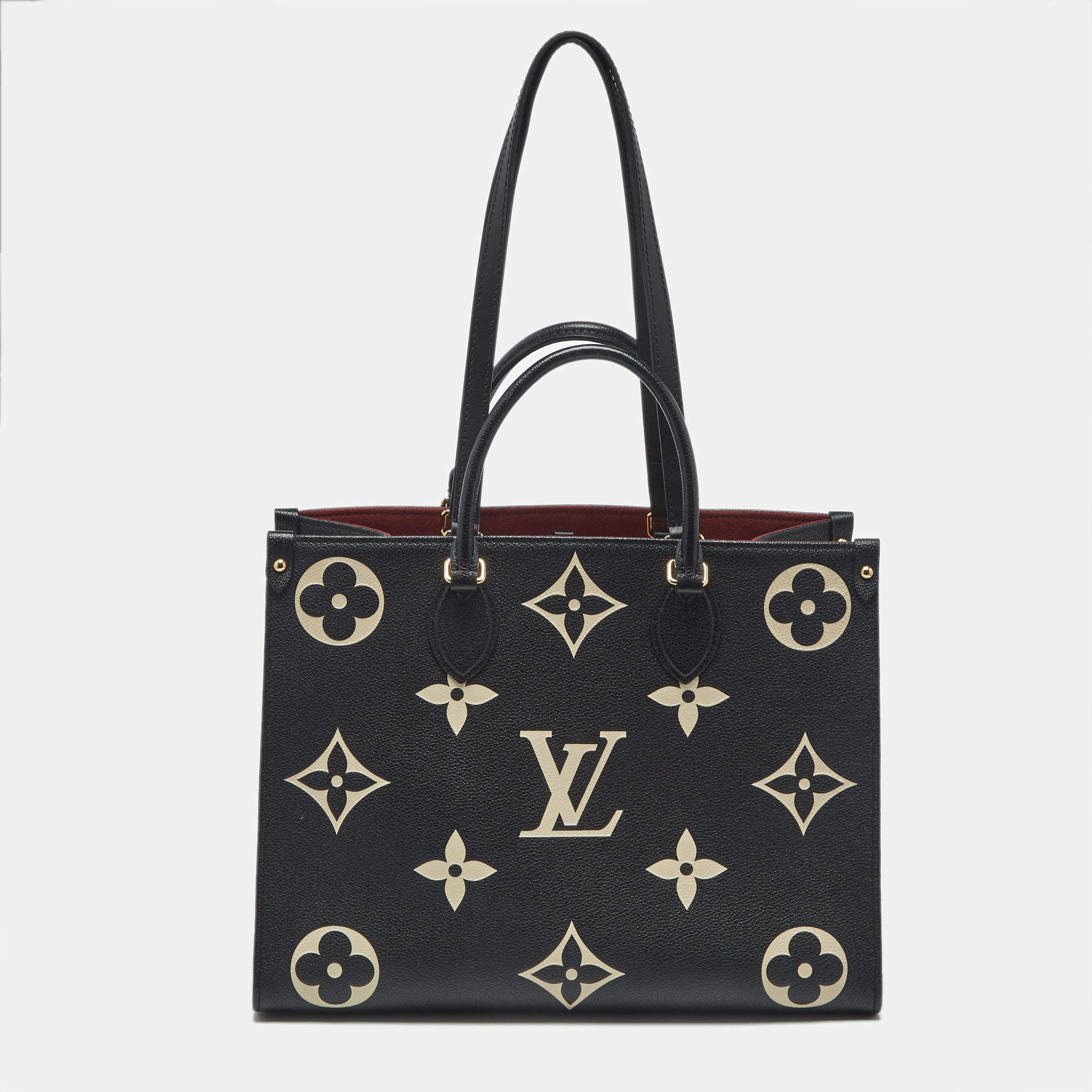 Pre Owned Louis Vuitton Bicolour Monogram Empreinte Leather OnTheGo MM Bag