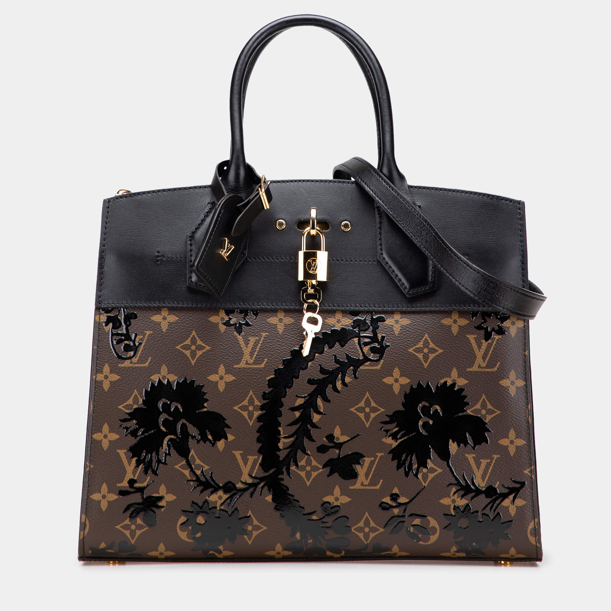 Pre Owned Louis Vuitton Brown Monogram City Steamer Blossom MM Handbag