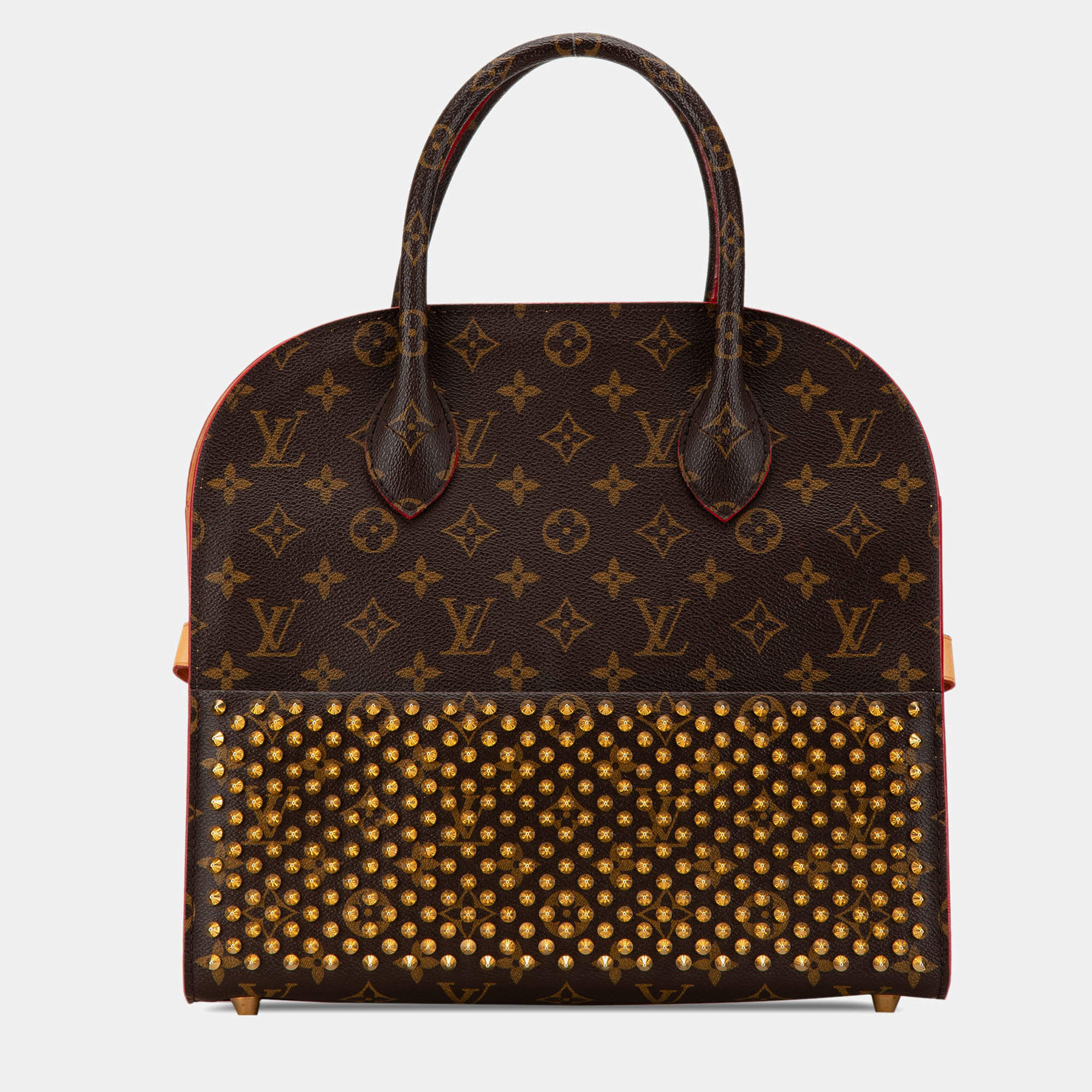 Pre Owned Louis Vuitton Brown Christian Louboutin Monogram Iconoclast Tote