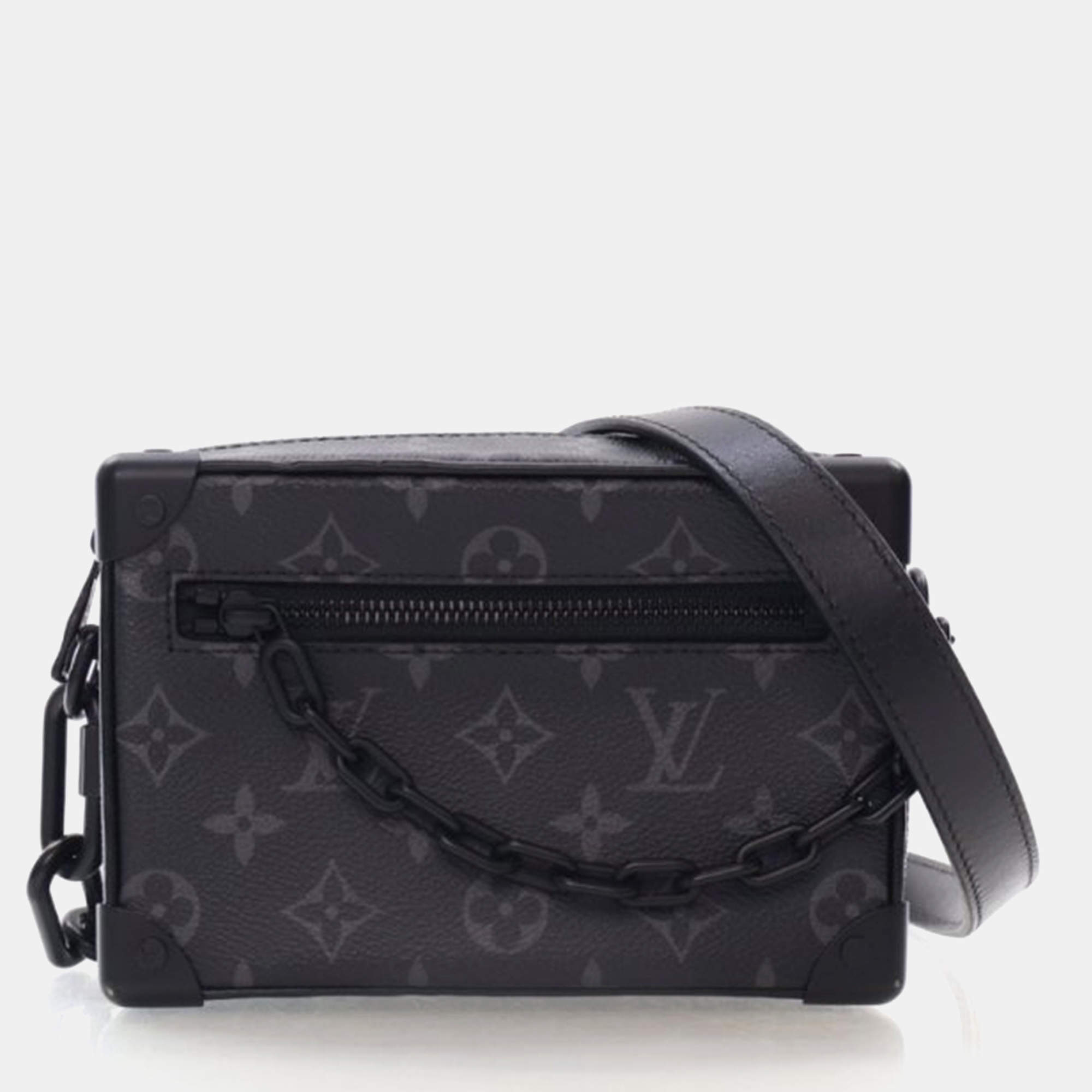 Pre Owned Louis Vuitton Soft Trunk Monogram Eclipse Canvas Shoulder Bag