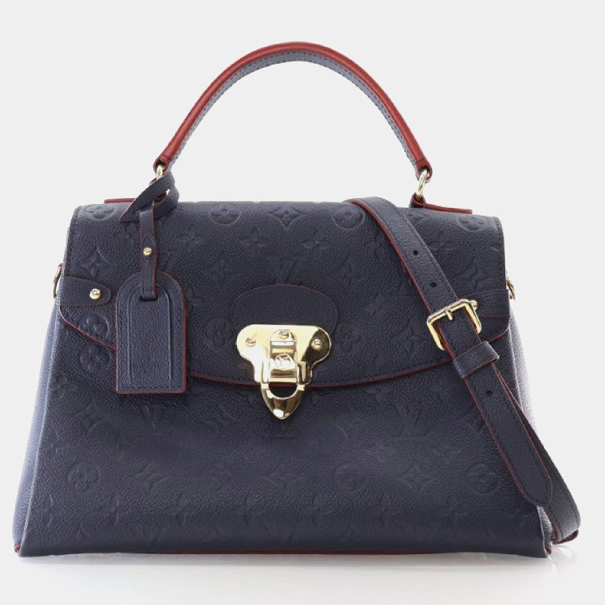 Pre Owned Louis Vuitton Georges MM Navy Blue Monogram Empreinte Leather Shoulder Bag