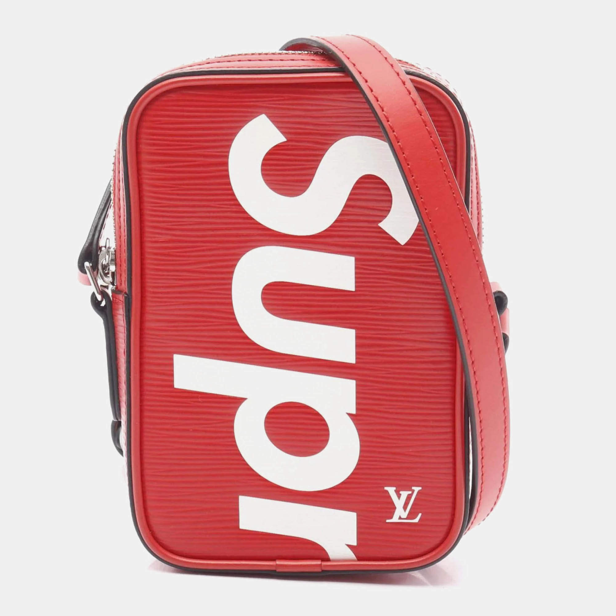 Pre Owned Louis Vuitton Danube PPM Red White Supreme Epi Leather Shoulder Bag