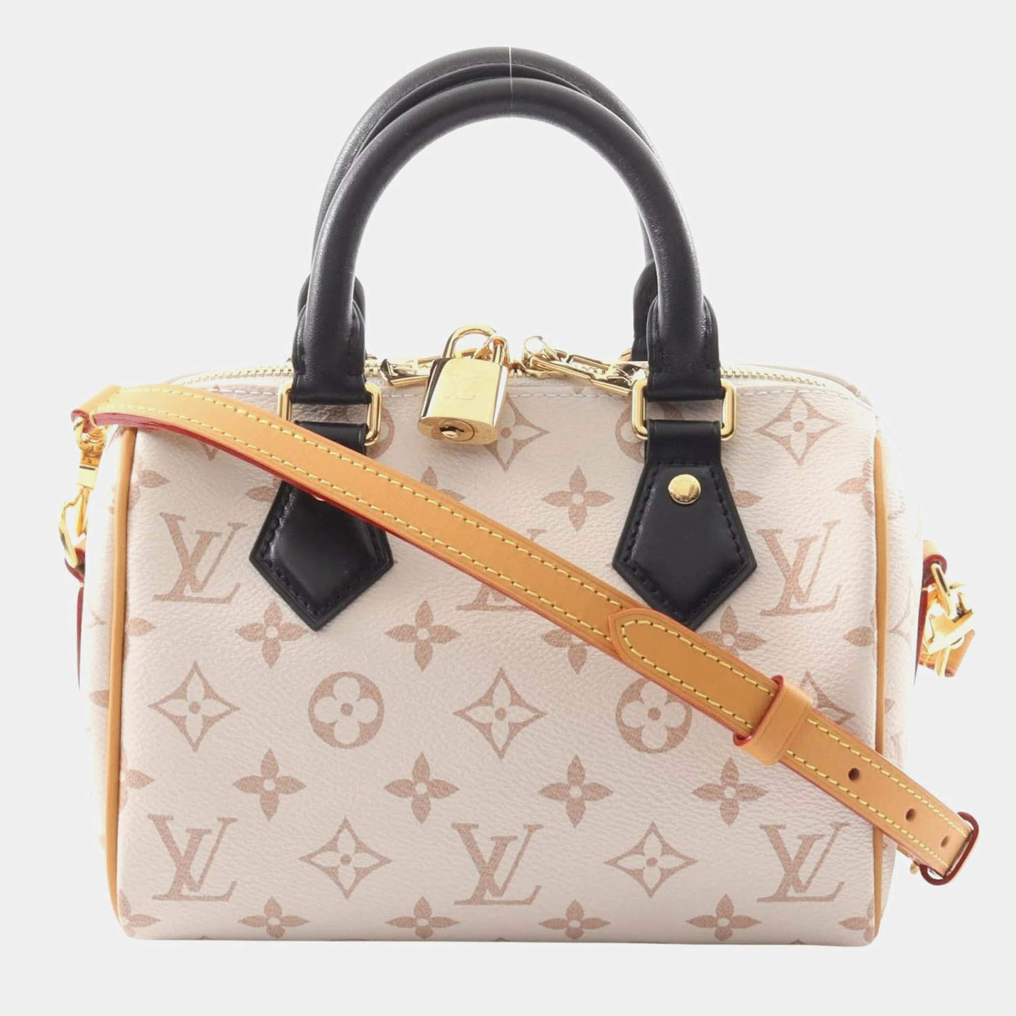 Pre Owned Louis Vuitton Speedy Bandouliere 20 Tricolour Monogram Coated Canvas Leather Handbag