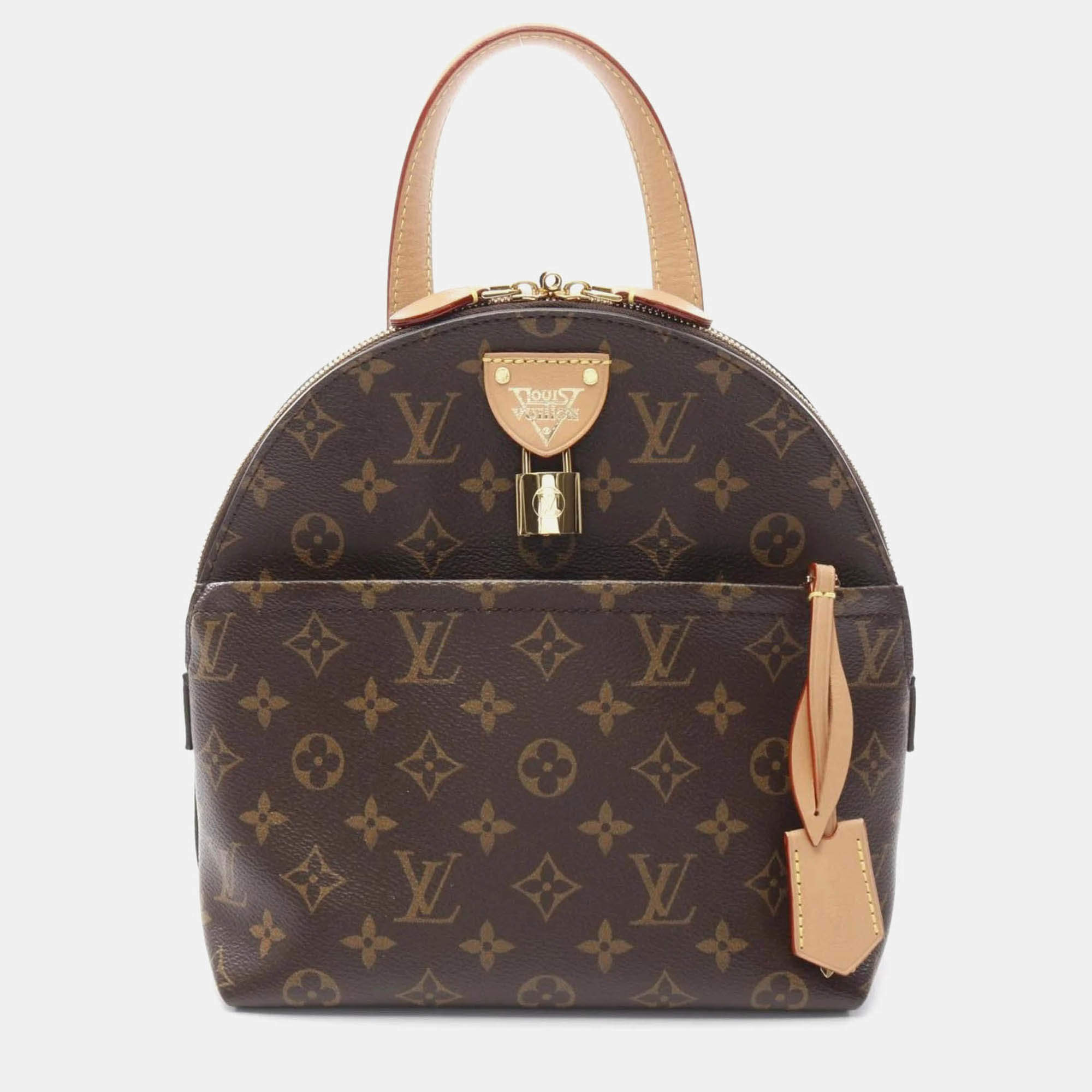 Pre Owned Louis Vuitton Moon Monogram Coated Canvas Leather Backpack Bag