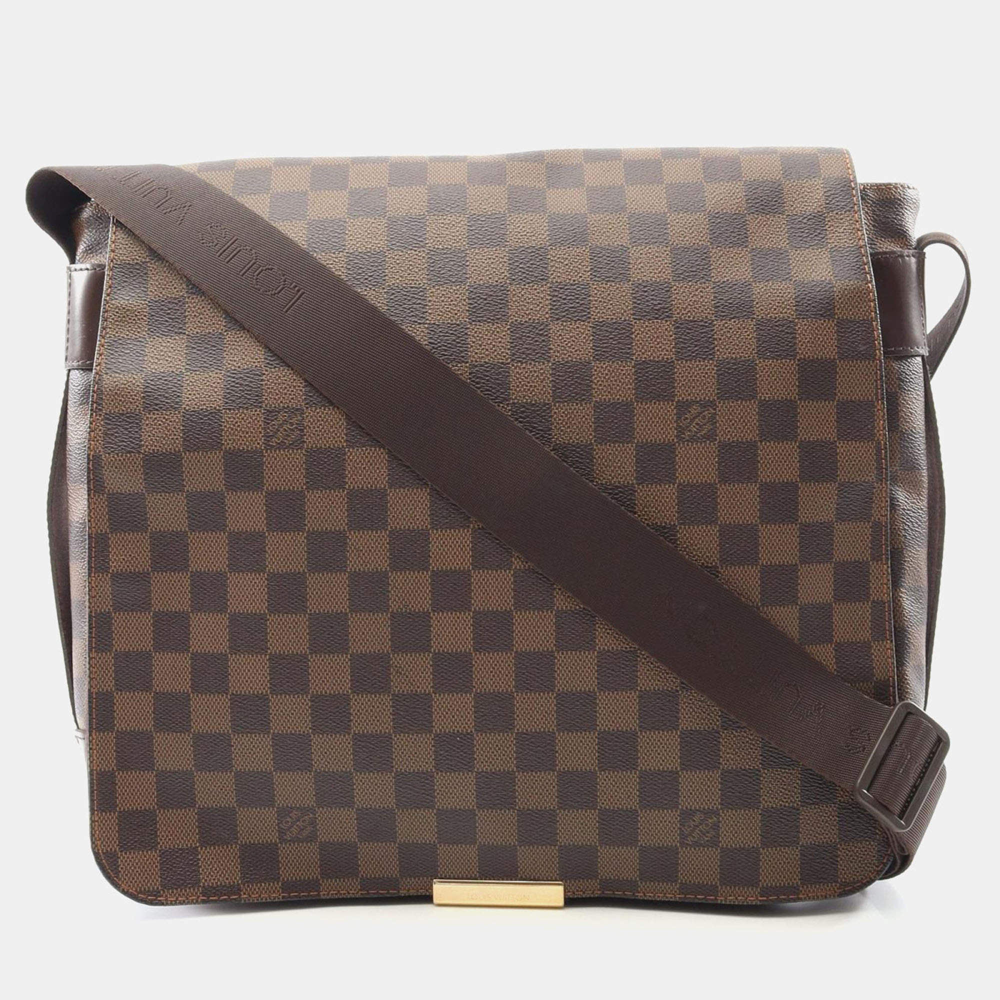 Pre Owned Louis Vuitton Bastille Brown Damier Ebene Canvas and Leather Crossbody Bag