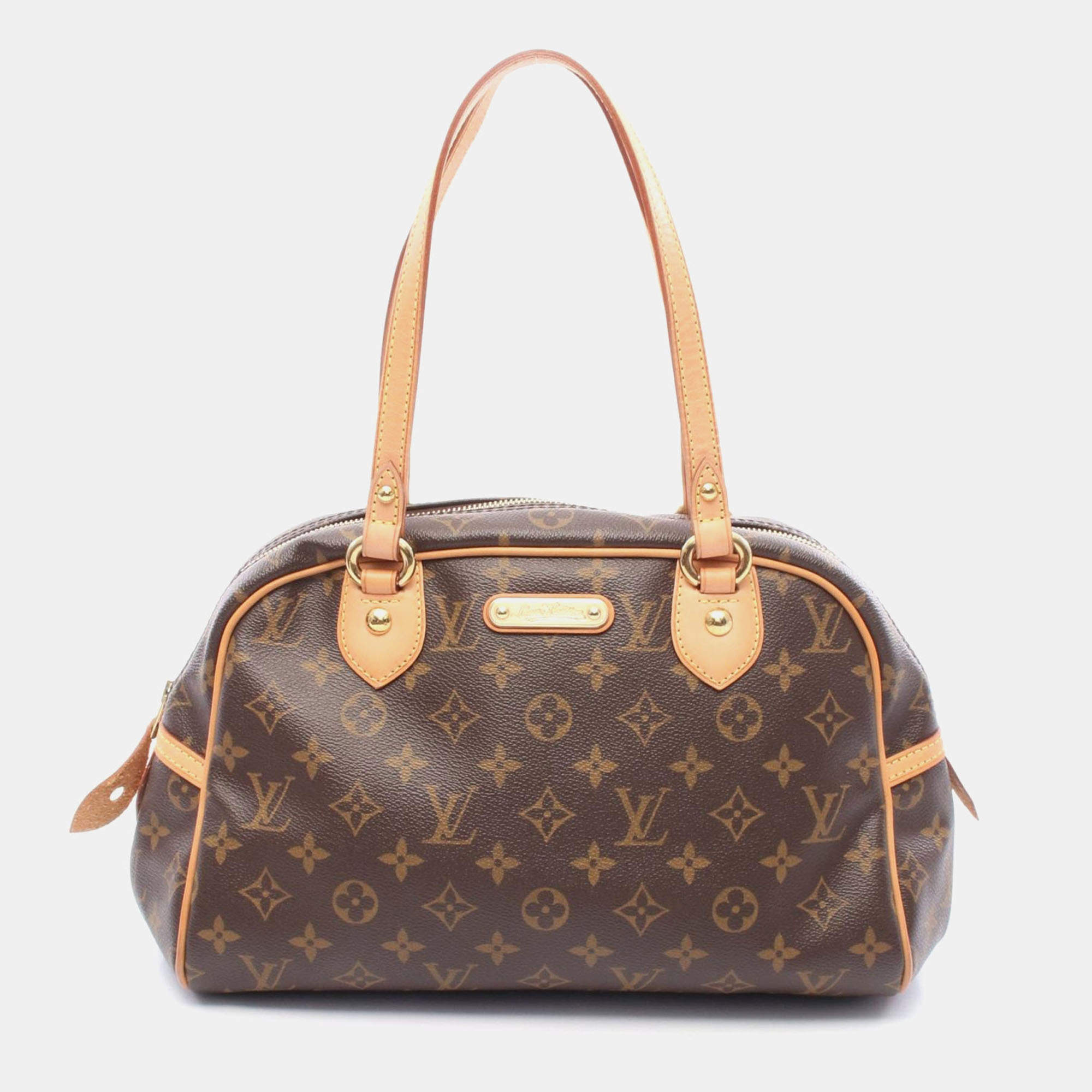 Pre Owned Louis Vuitton Montorgueil PM Brown Monogram Canvas Shoulder Bag