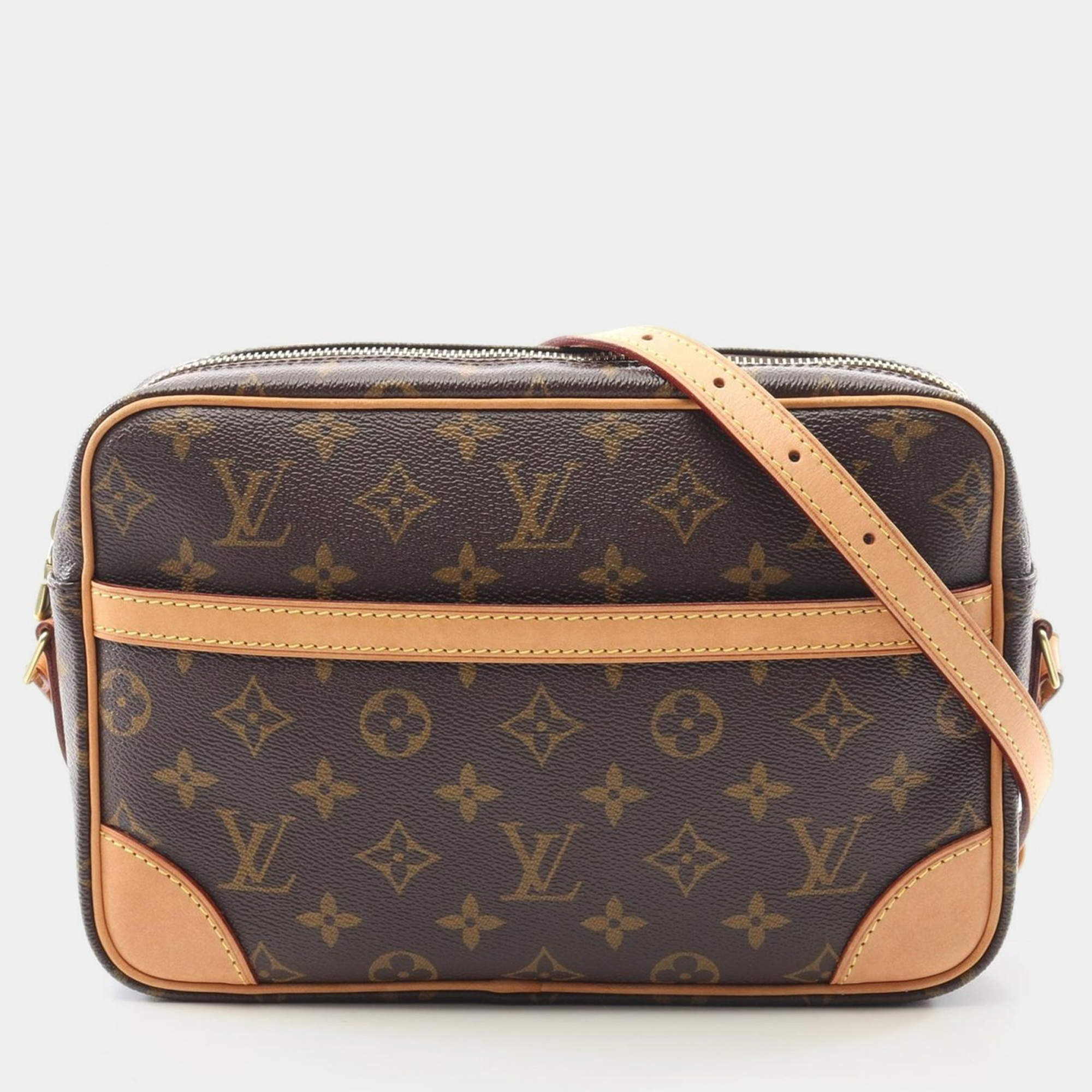 Pre Owned Louis Vuitton Trocadero 27 Brown Monogram Canvas Crossbody Bag