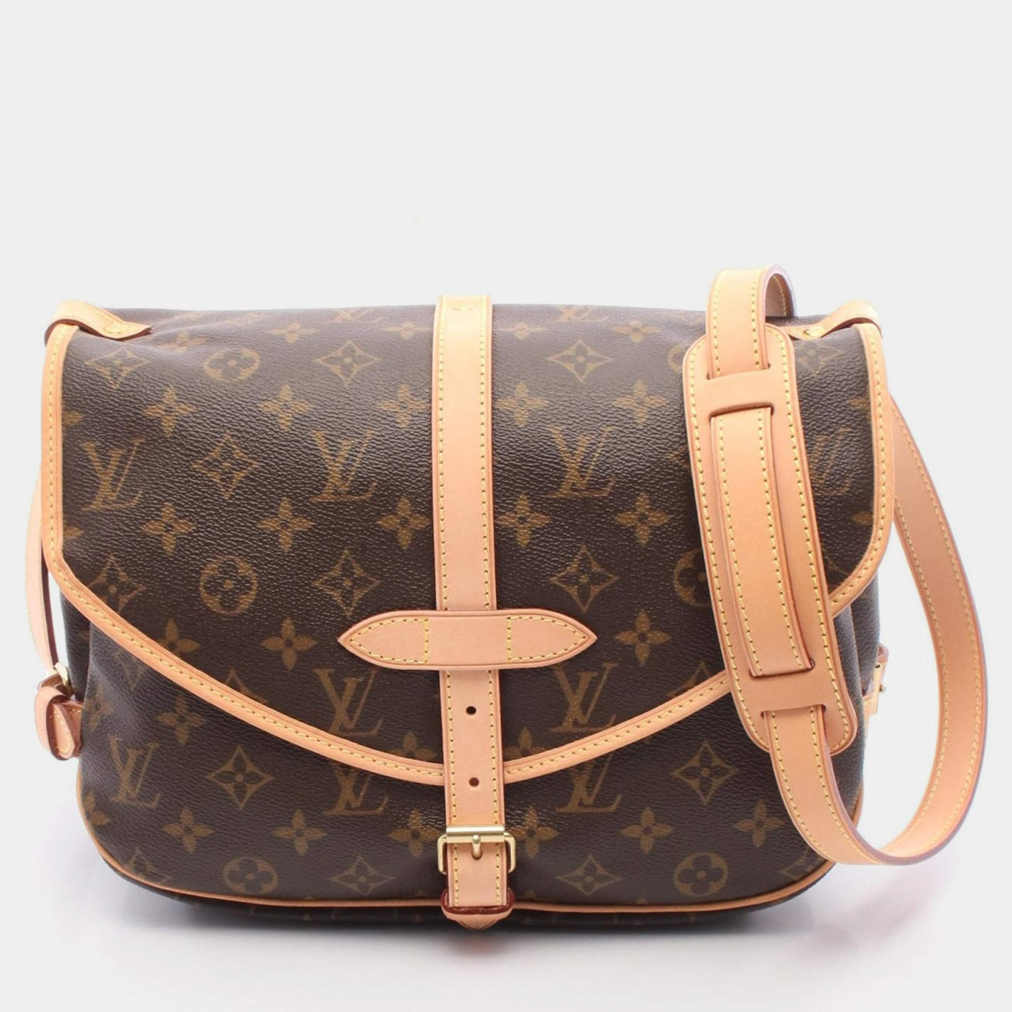 Pre Owned Louis Vuitton Saumur 30 Brown Monogram Canvas Crossbody Bag