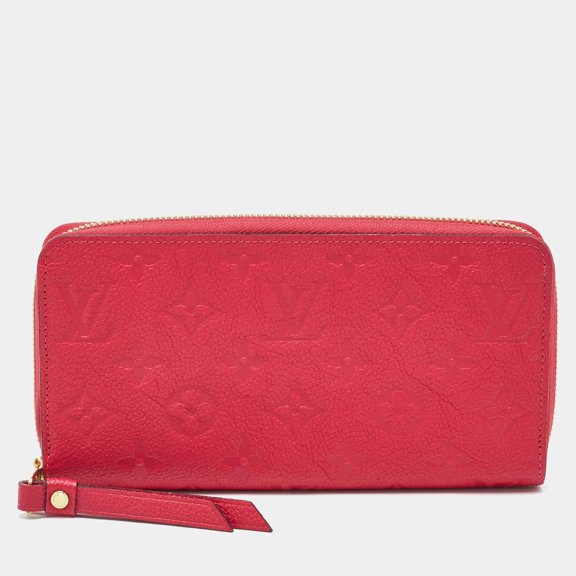 Pre Owned Louis Vuitton Cherry Monogram Empreinte Leather Zippy Wallet
